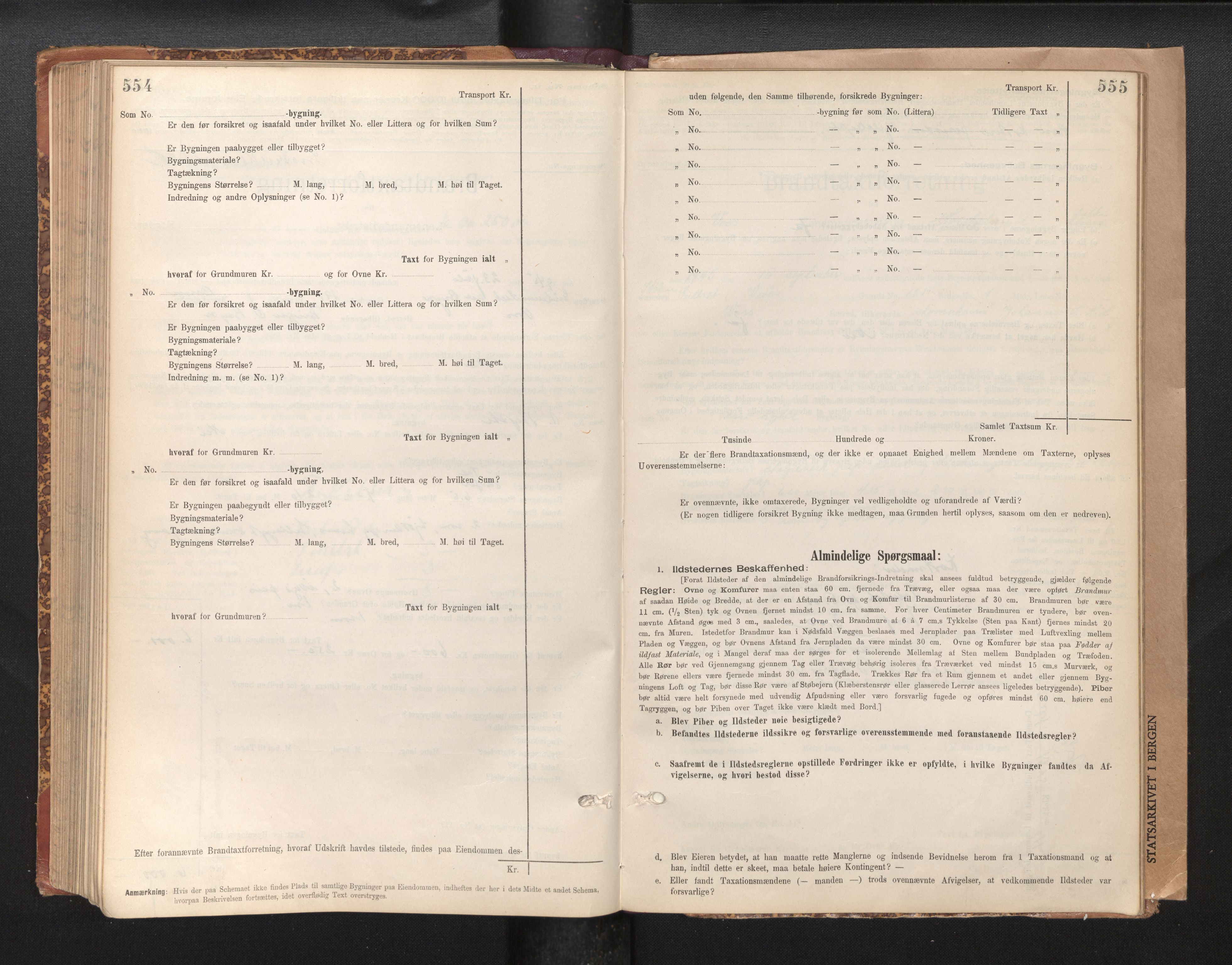 Lensmannen i Voss, AV/SAB-A-35801/0012/L0008: Branntakstprotokoll, skjematakst, 1895-1945, p. 554-555