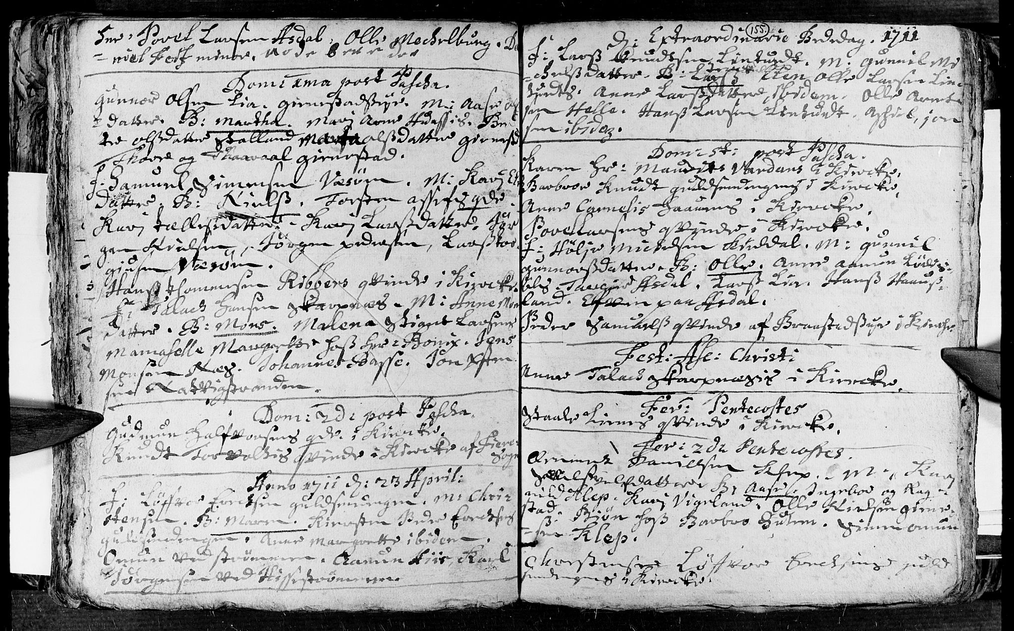 Øyestad sokneprestkontor, AV/SAK-1111-0049/F/Fa/L0002: Parish register (official) no. A 2, 1692-1722, p. 155