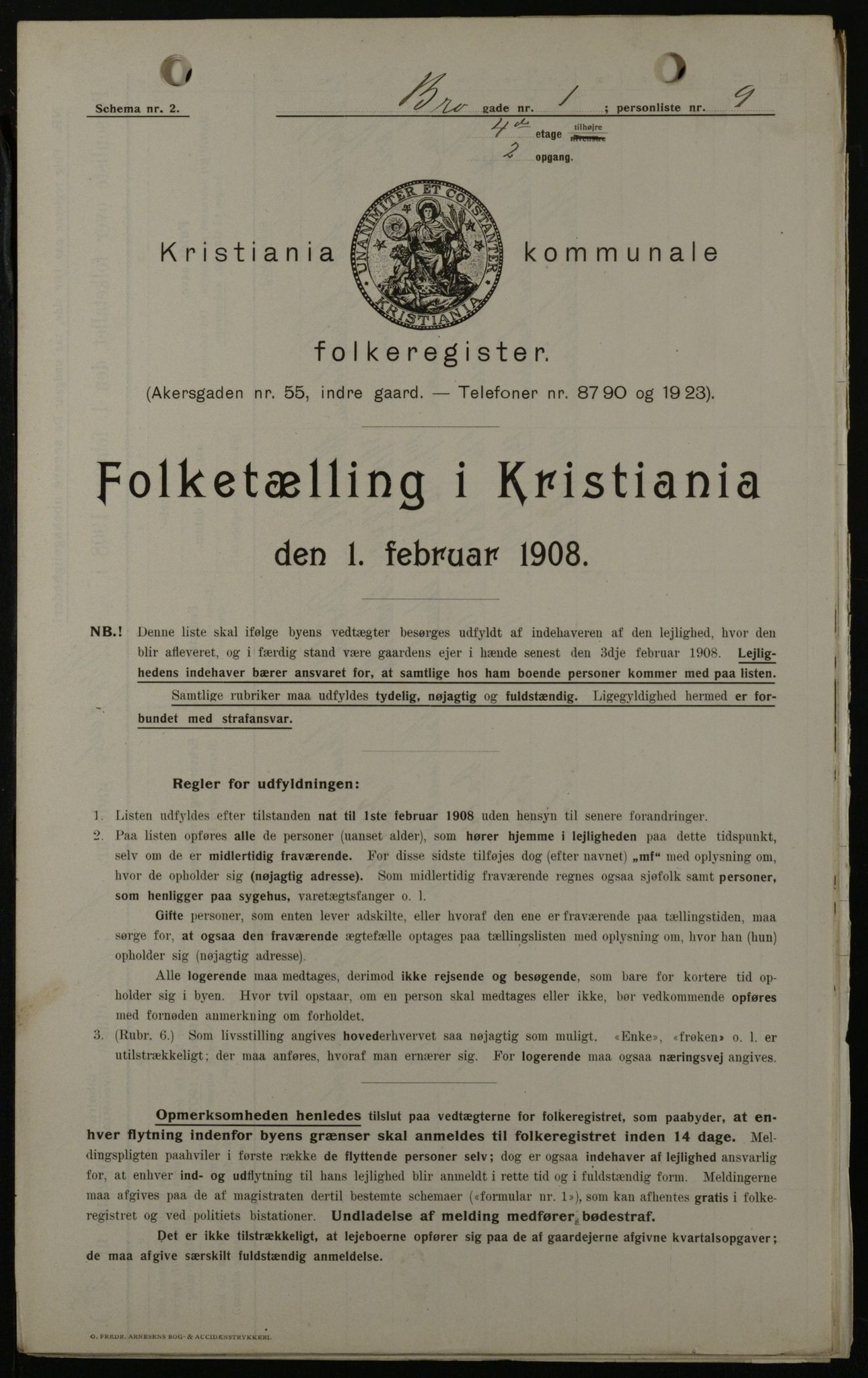 OBA, Municipal Census 1908 for Kristiania, 1908, p. 9226