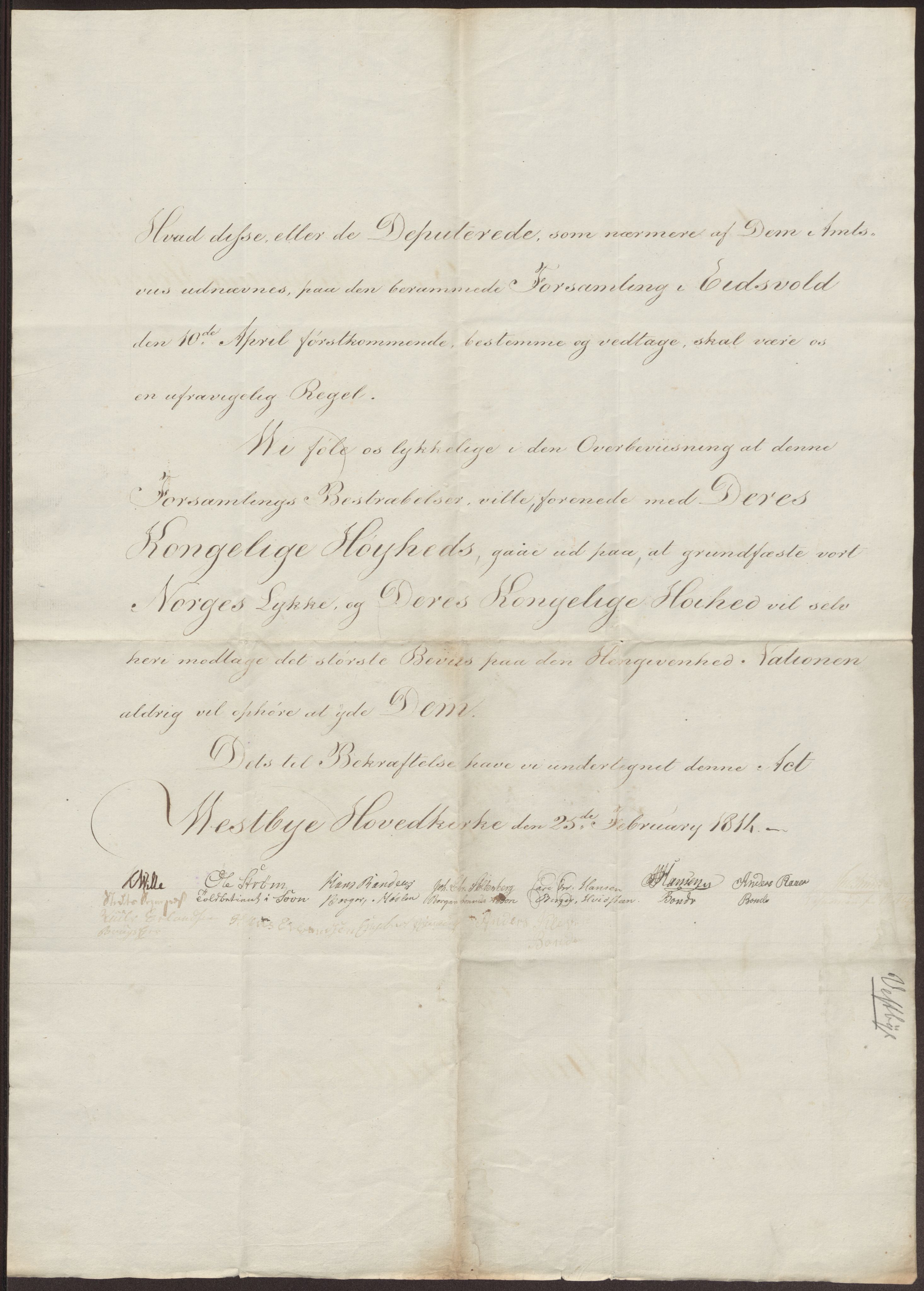 Statsrådssekretariatet, AV/RA-S-1001/D/Db/L0007: Fullmakter for Eidsvollsrepresentantene i 1814. , 1814, p. 211