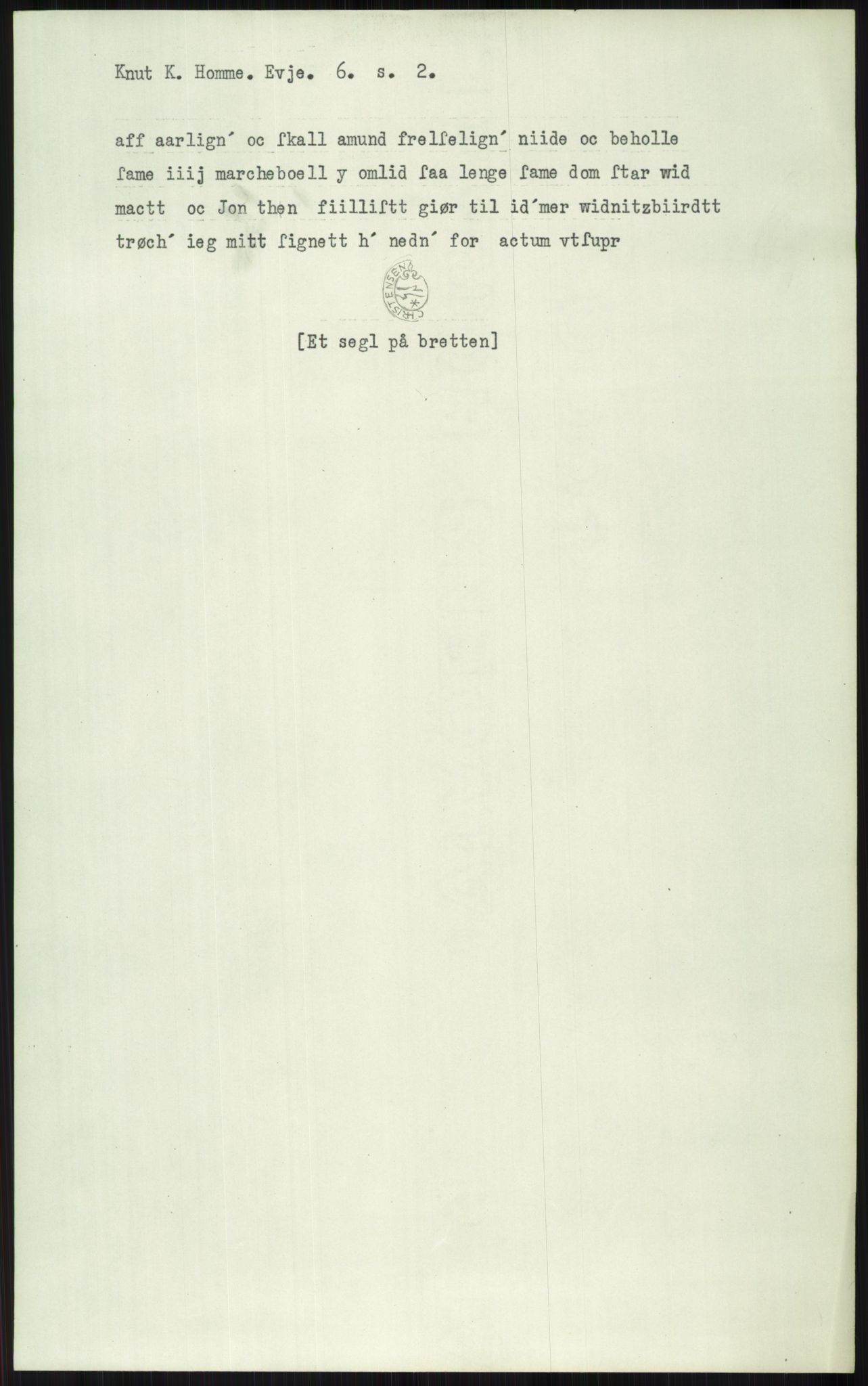 Samlinger til kildeutgivelse, Diplomavskriftsamlingen, AV/RA-EA-4053/H/Ha, p. 2816