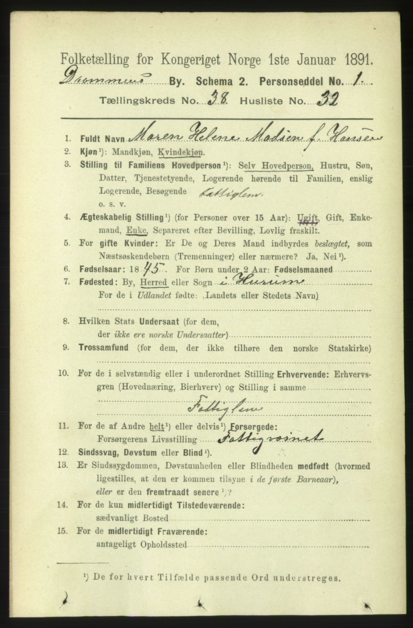 RA, 1891 census for 0602 Drammen, 1891, p. 23247