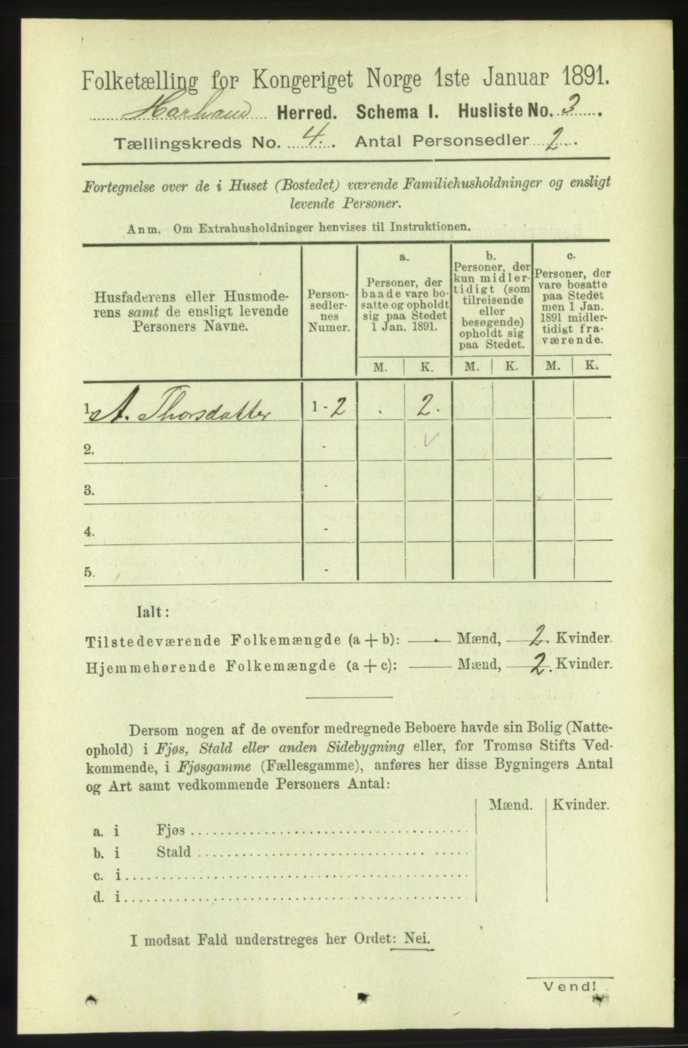 RA, 1891 census for 1534 Haram, 1891, p. 1760