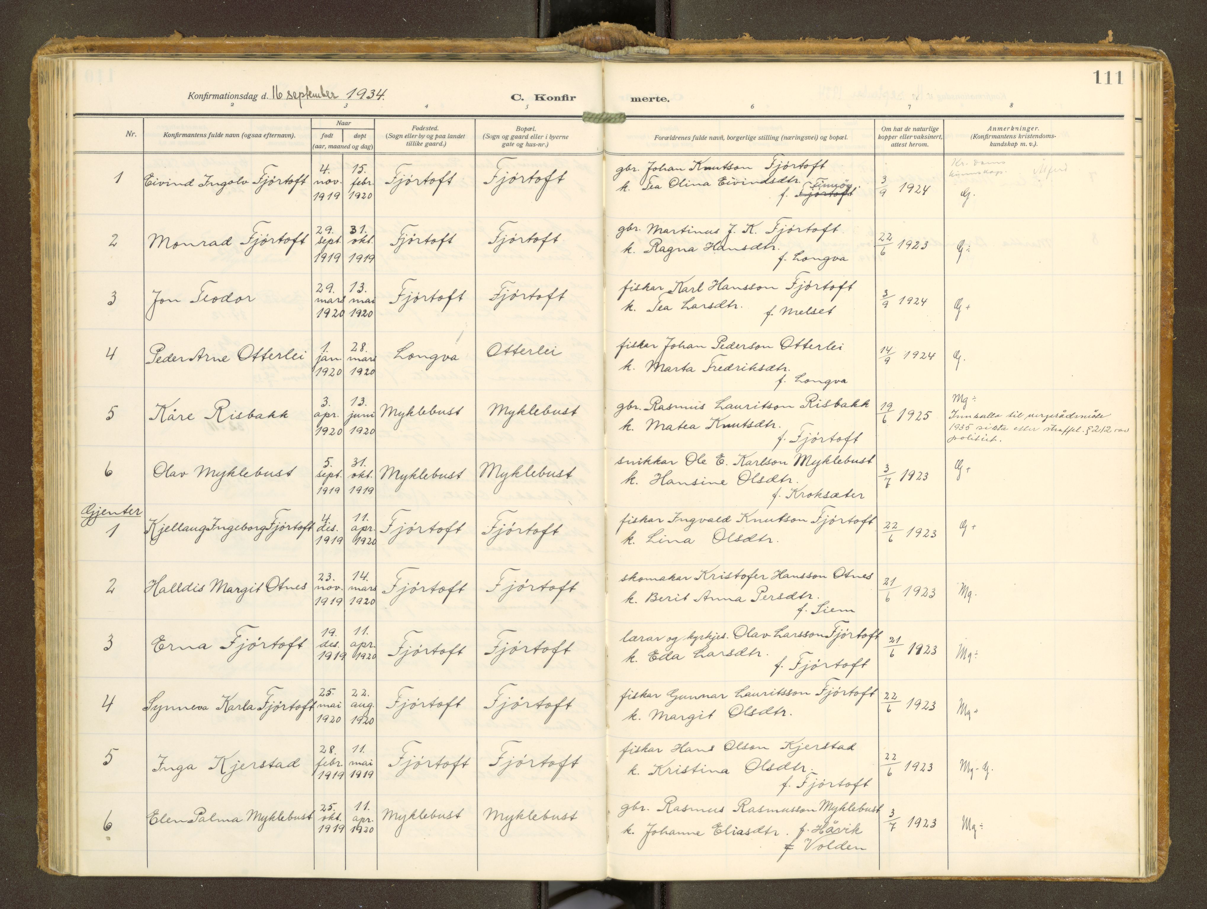 Ministerialprotokoller, klokkerbøker og fødselsregistre - Møre og Romsdal, AV/SAT-A-1454/538/L0528: Parish register (official) no. 538A--, 1911-1935, p. 111