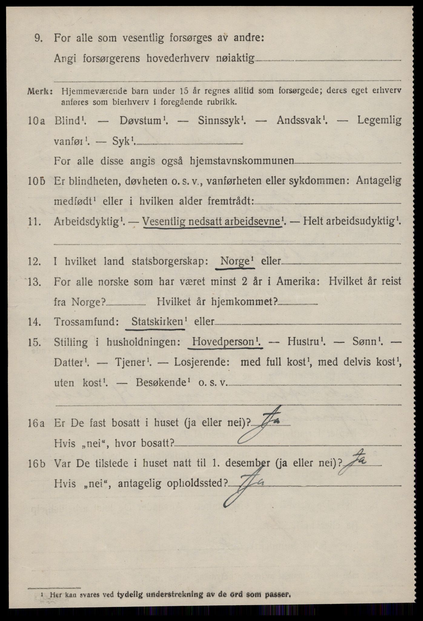 SAT, 1920 census for Aure, 1920, p. 3863