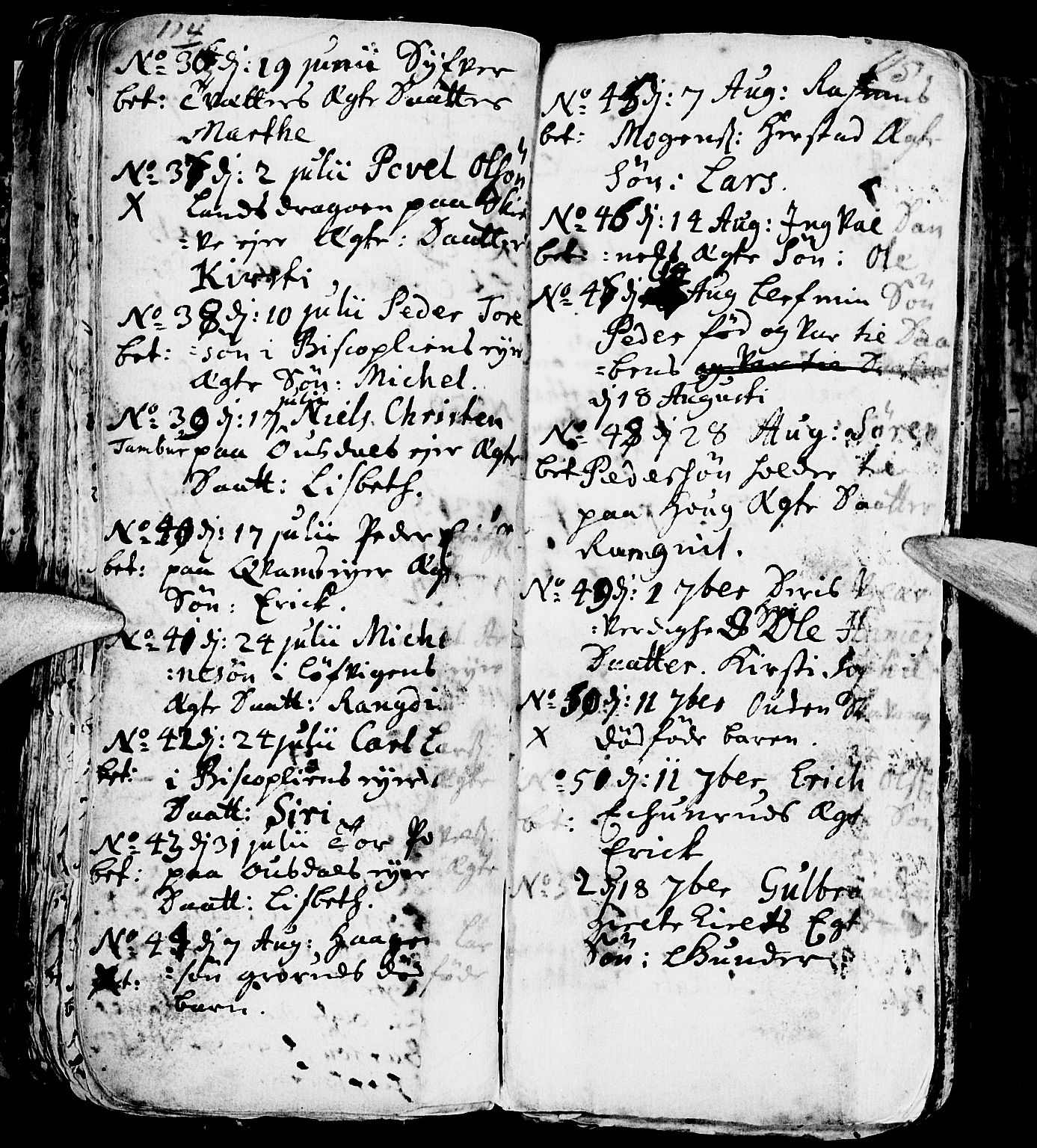 Nes prestekontor, Hedmark, AV/SAH-PREST-020/L/La/L0001: Parish register (copy) no. 1, 1663-1784, p. 114-115