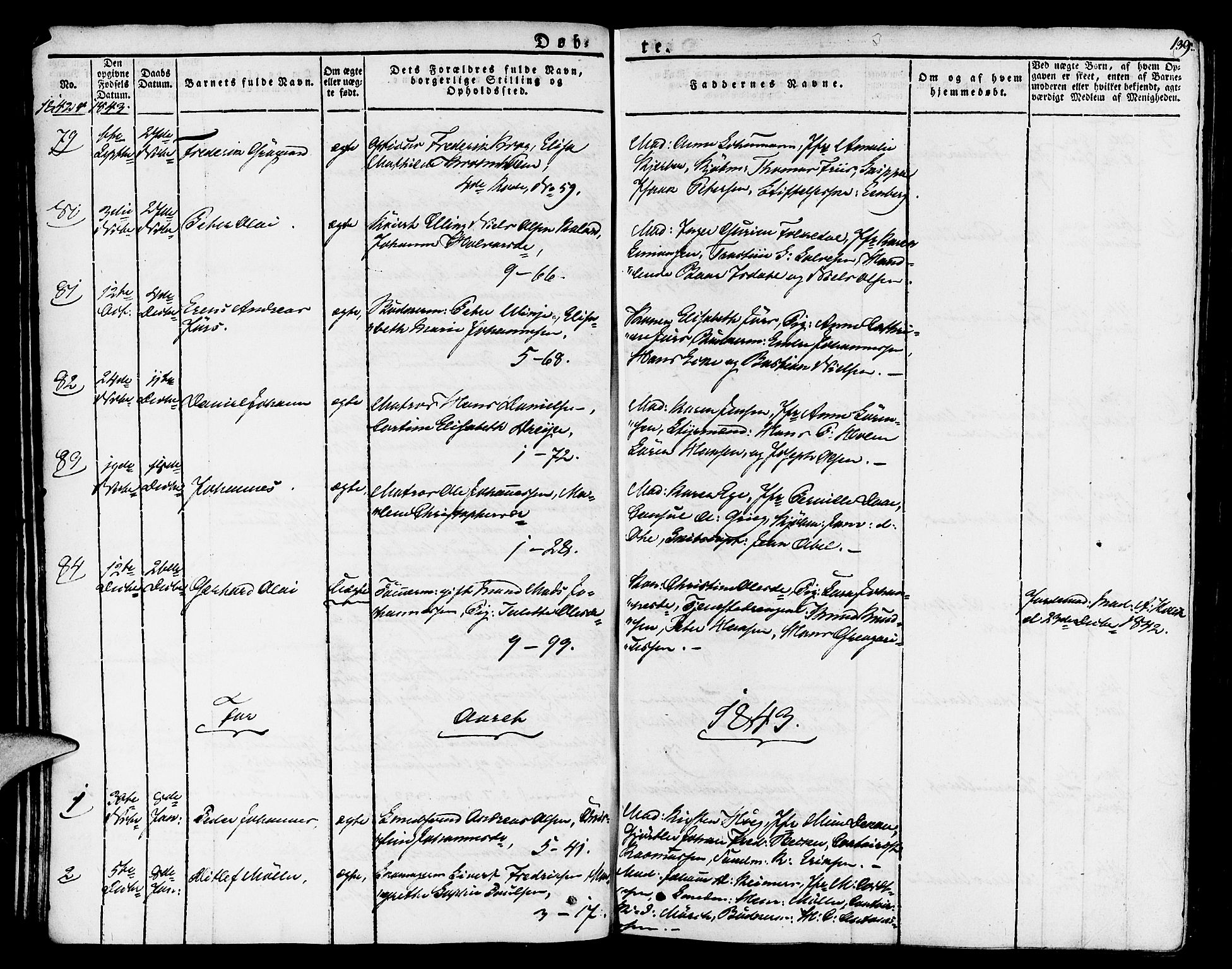 Nykirken Sokneprestembete, SAB/A-77101/H/Haa/L0012: Parish register (official) no. A 12, 1821-1844, p. 139