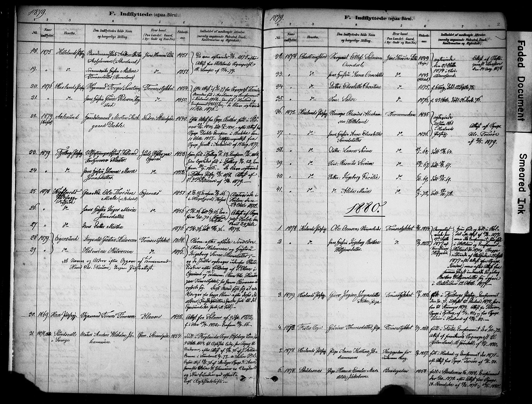 Domkirken sokneprestkontor, SAST/A-101812/001/30/30BA/L0025: Parish register (official) no. A 24, 1877-1927, p. 2