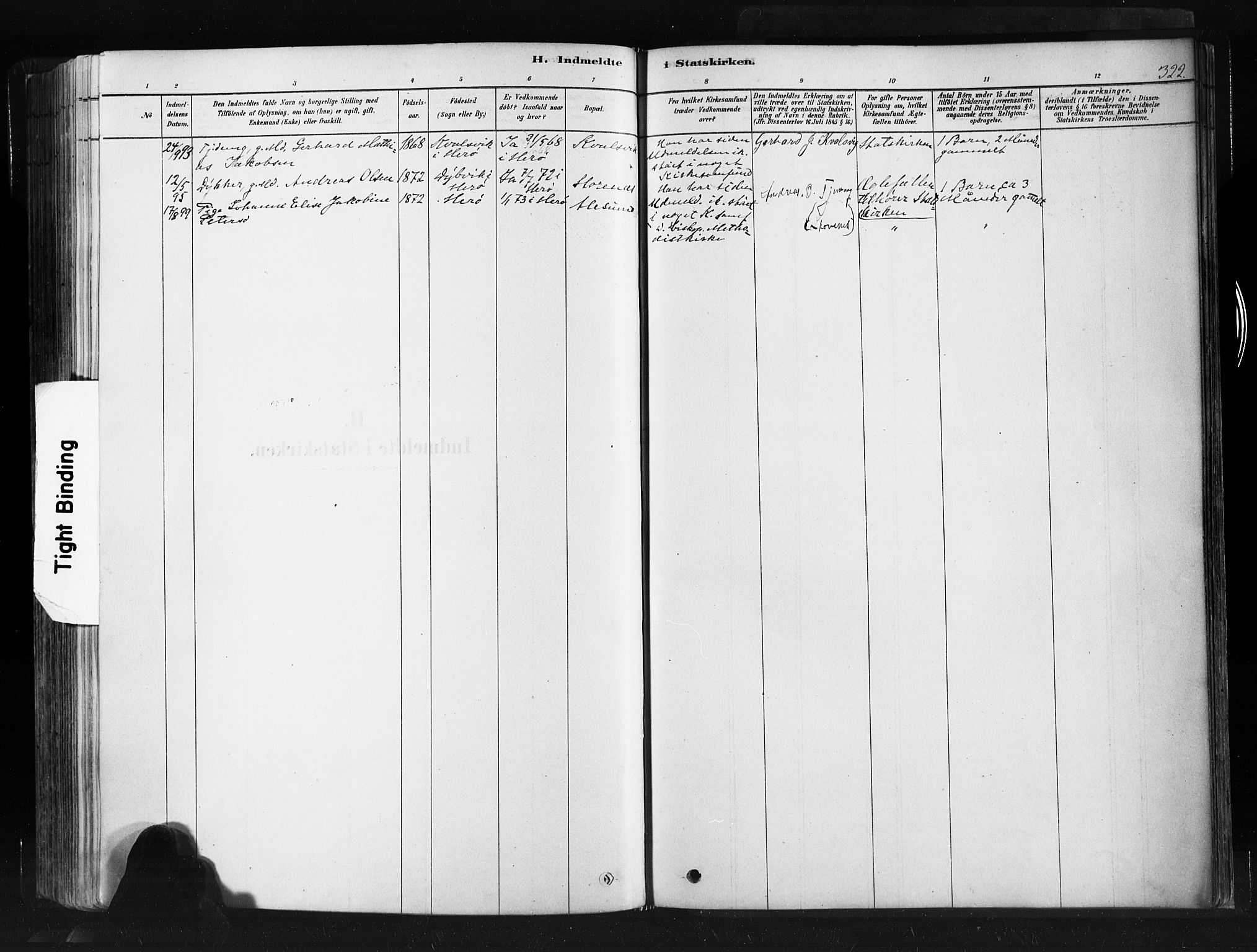 Ministerialprotokoller, klokkerbøker og fødselsregistre - Møre og Romsdal, SAT/A-1454/507/L0073: Parish register (official) no. 507A08, 1878-1904, p. 322