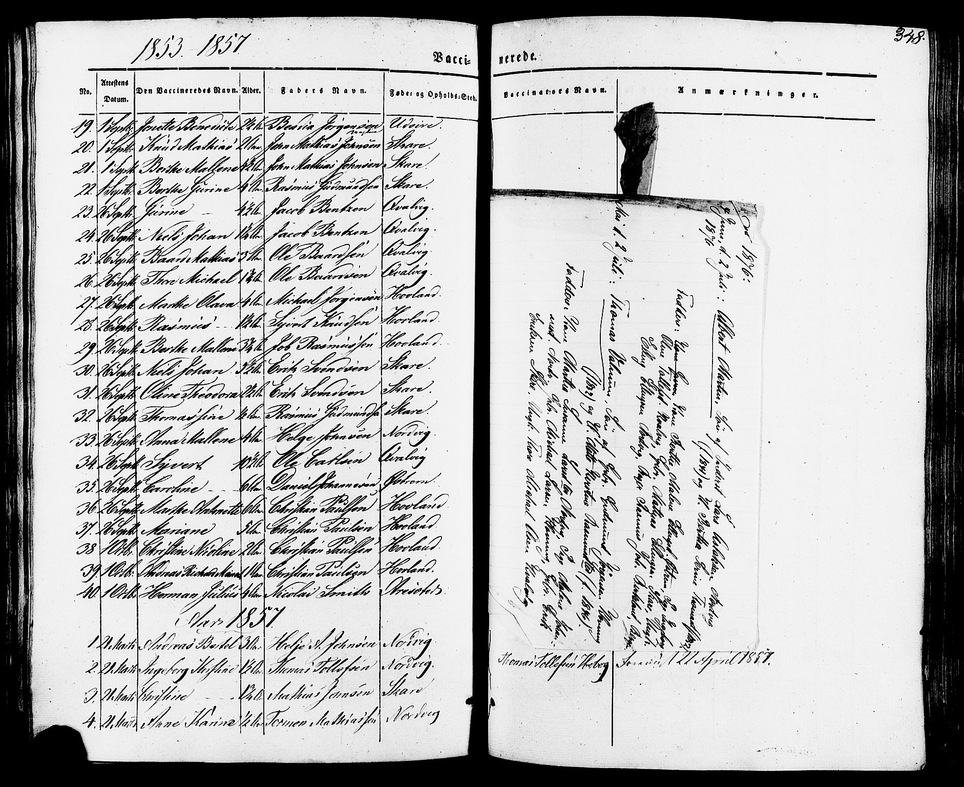 Torvastad sokneprestkontor, AV/SAST-A -101857/H/Ha/Haa/L0007: Parish register (official) no. A 7, 1838-1882, p. 348