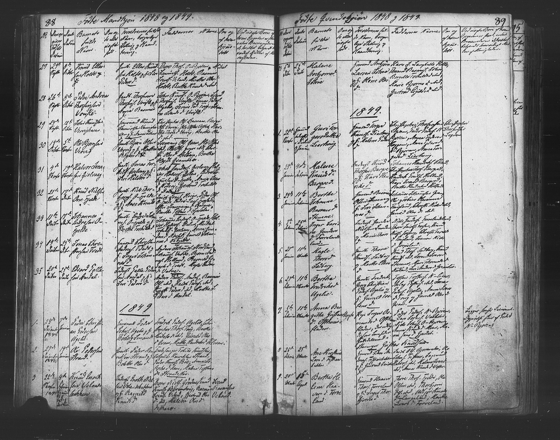 Strand sokneprestkontor, SAST/A-101828/H/Ha/Haa/L0006: Parish register (official) no. A 6, 1834-1854, p. 88-89