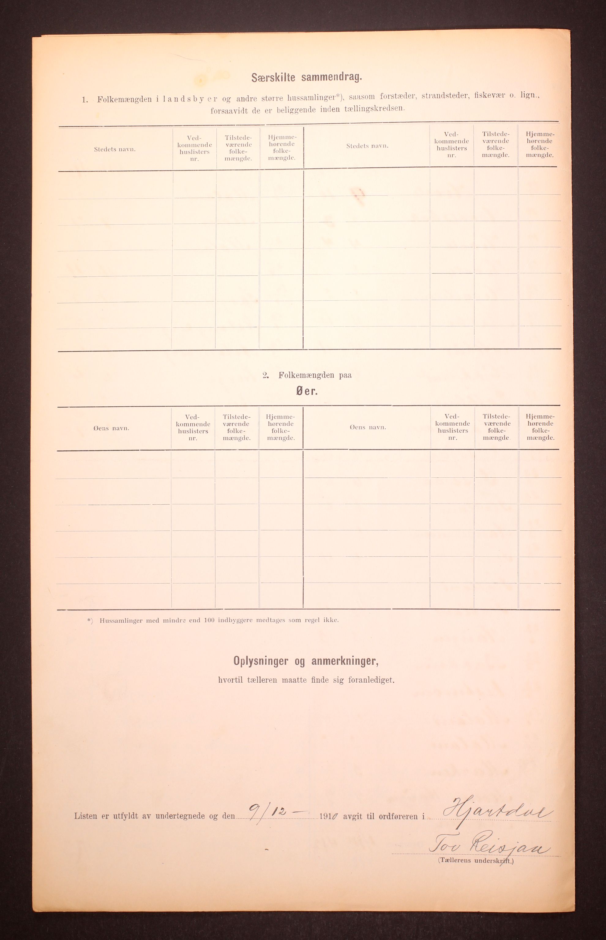 RA, 1910 census for Hjartdal, 1910, p. 6