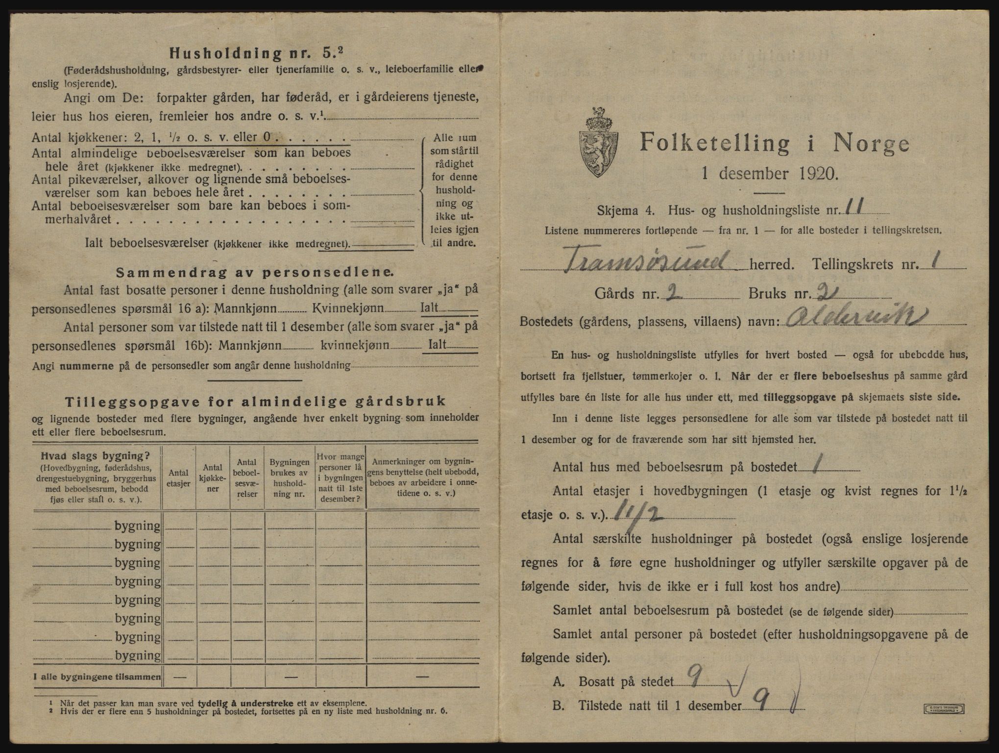 SATØ, 1920 census for Tromsøysund, 1920, p. 124