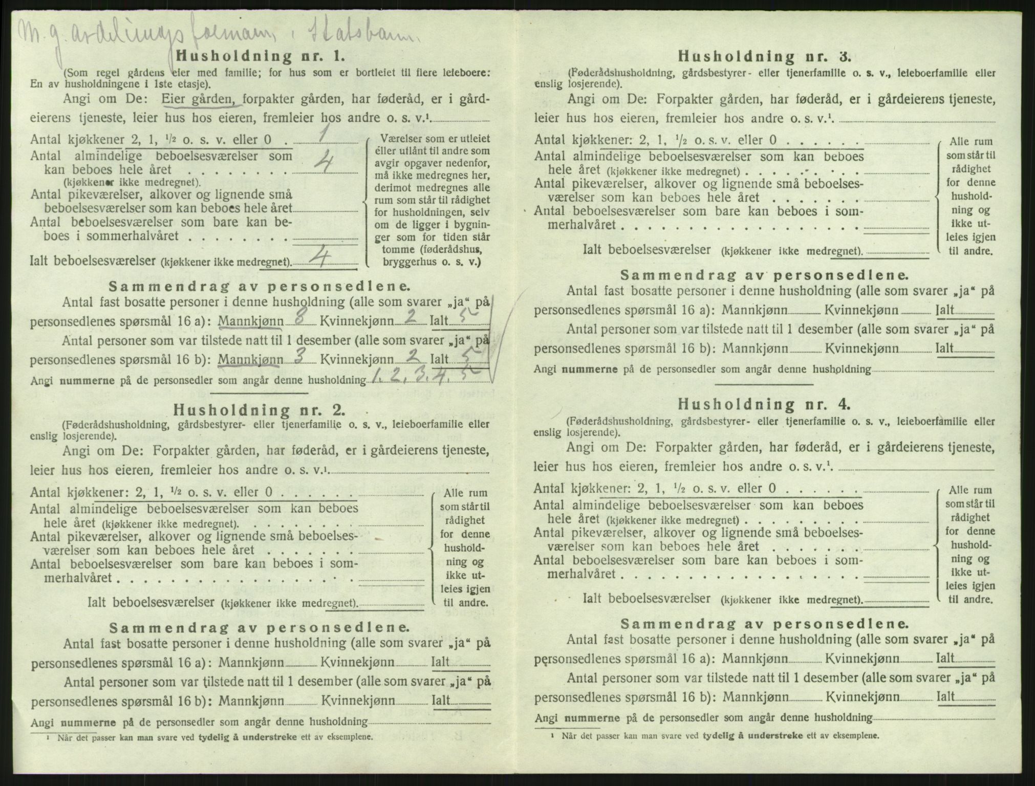 SAH, 1920 census for Stange, 1920, p. 2590