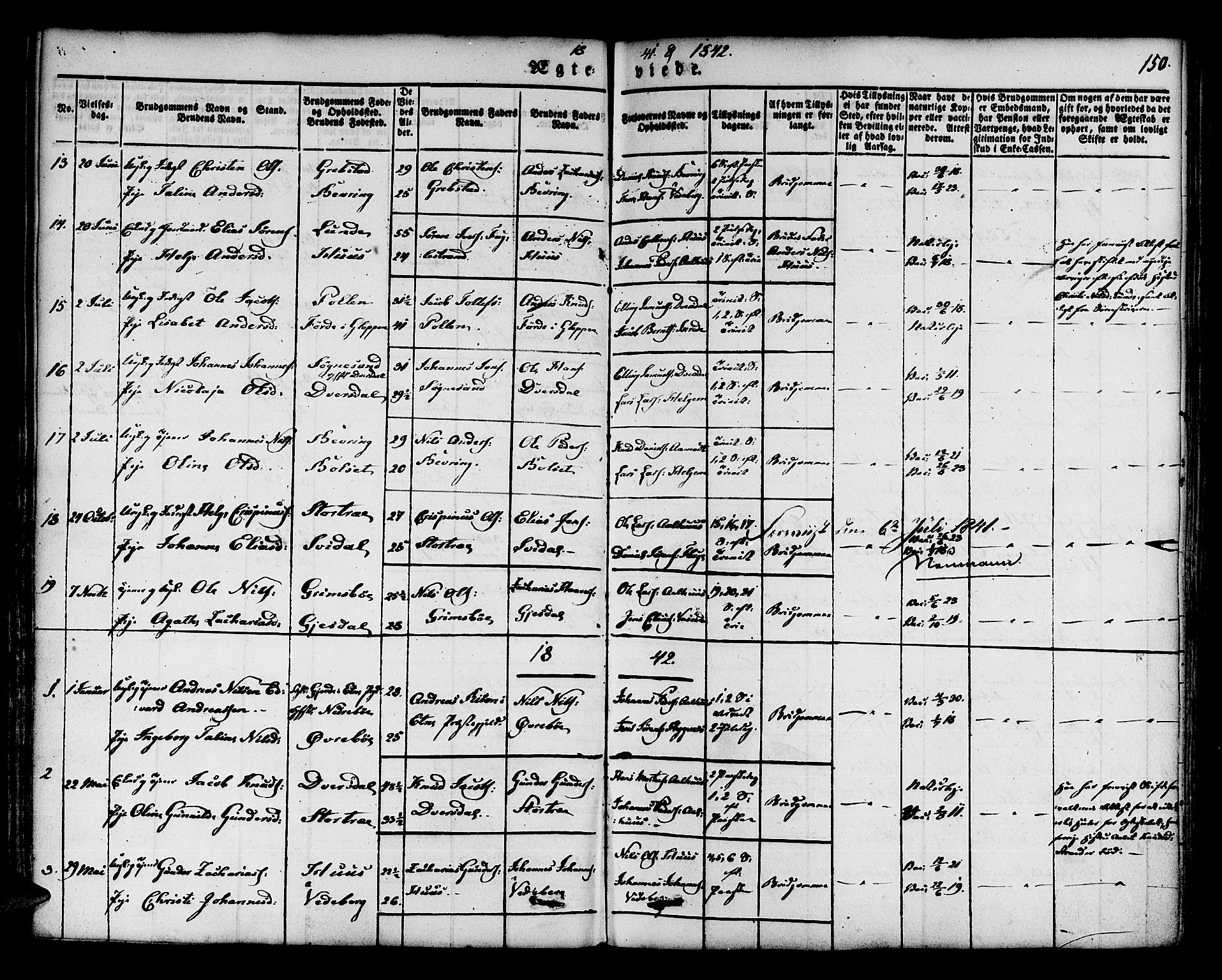 Jølster sokneprestembete, SAB/A-80701/H/Haa/Haaa/L0009: Parish register (official) no. A 9, 1833-1848, p. 150