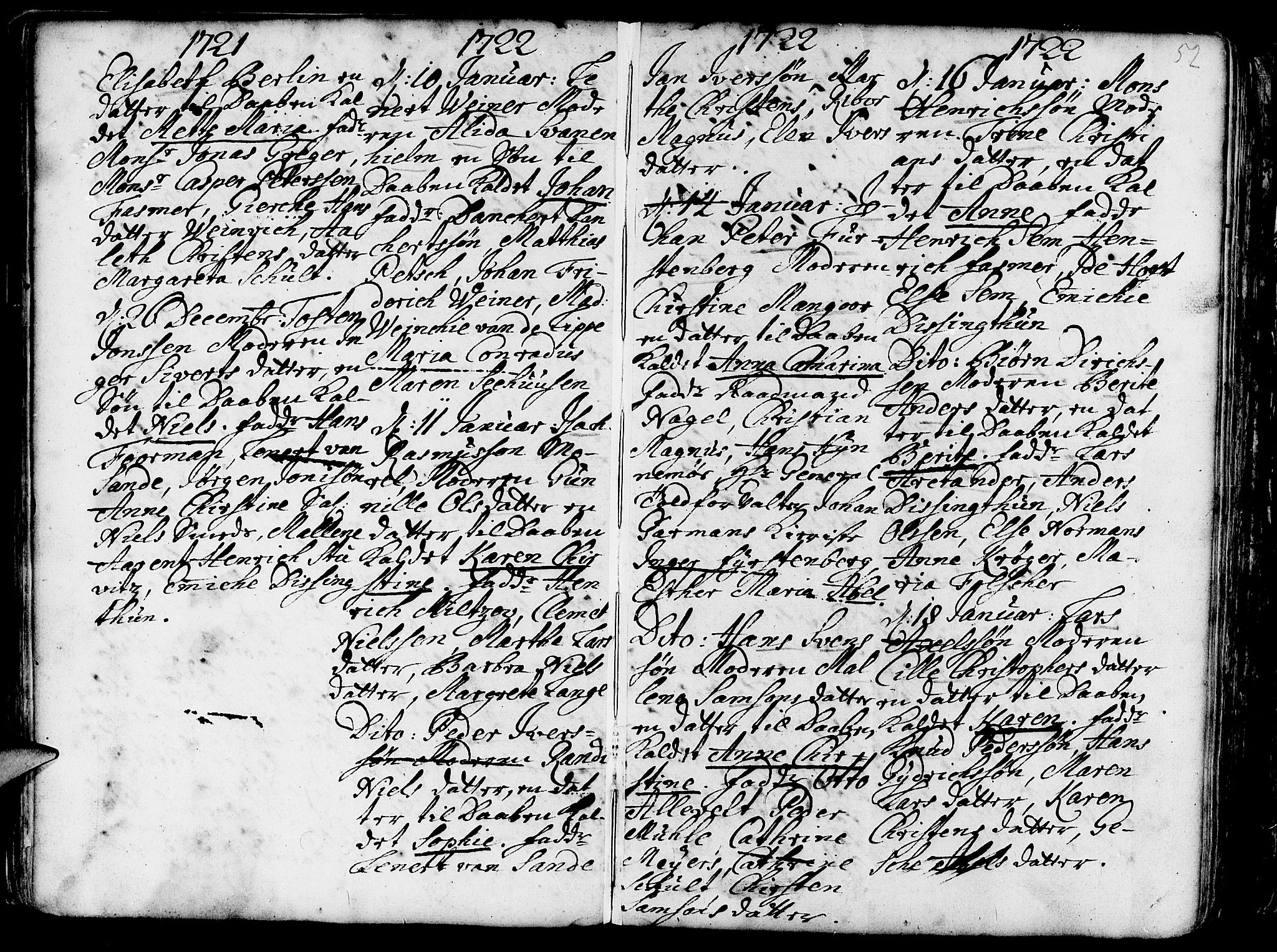 Nykirken Sokneprestembete, SAB/A-77101/H/Haa/L0003: Parish register (official) no. A 3, 1717-1764, p. 52