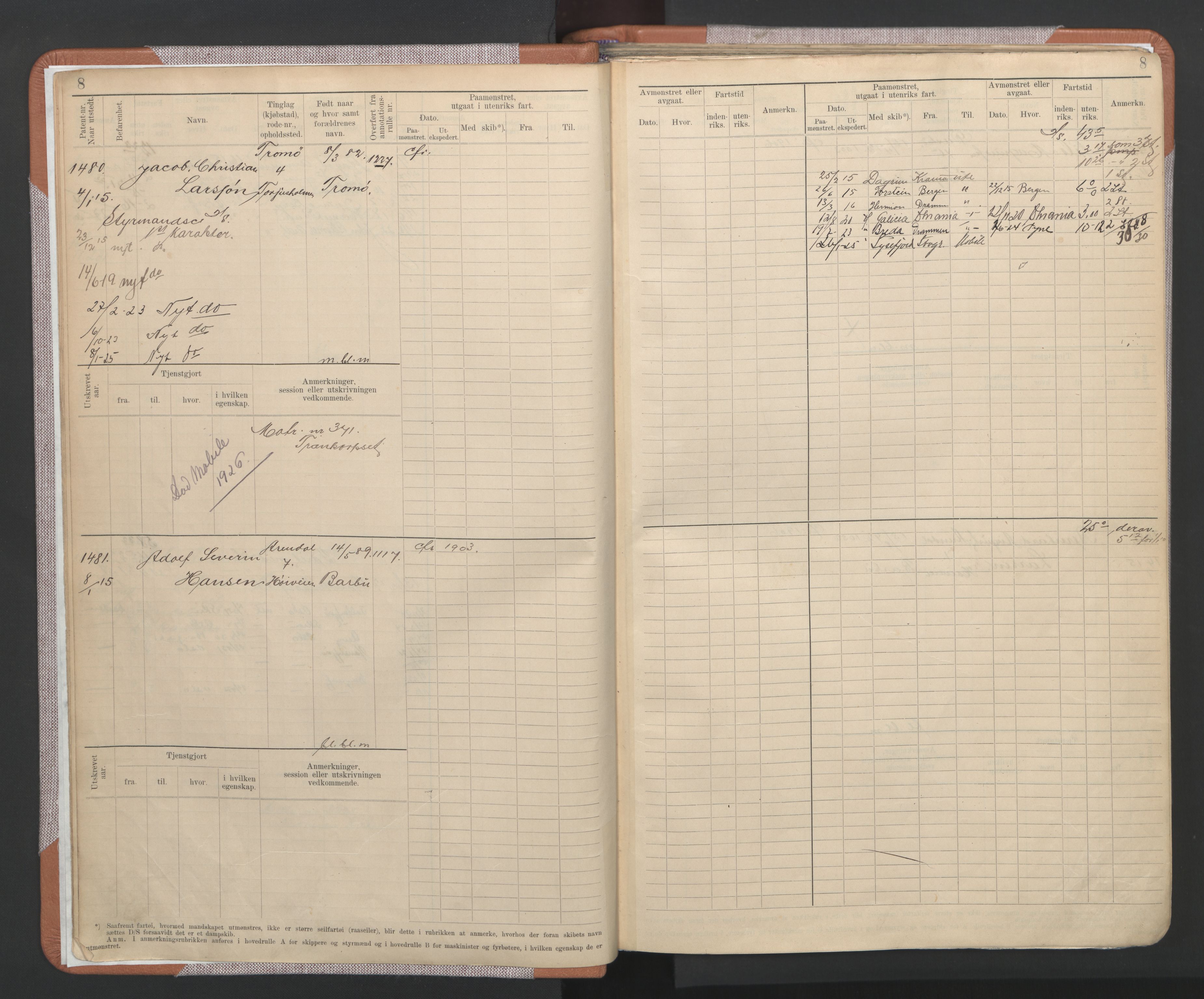 Arendal mønstringskrets, AV/SAK-2031-0012/F/Fb/L0022: Hovedrulle A nr 1466-2242, S-20, 1914-1930, p. 12