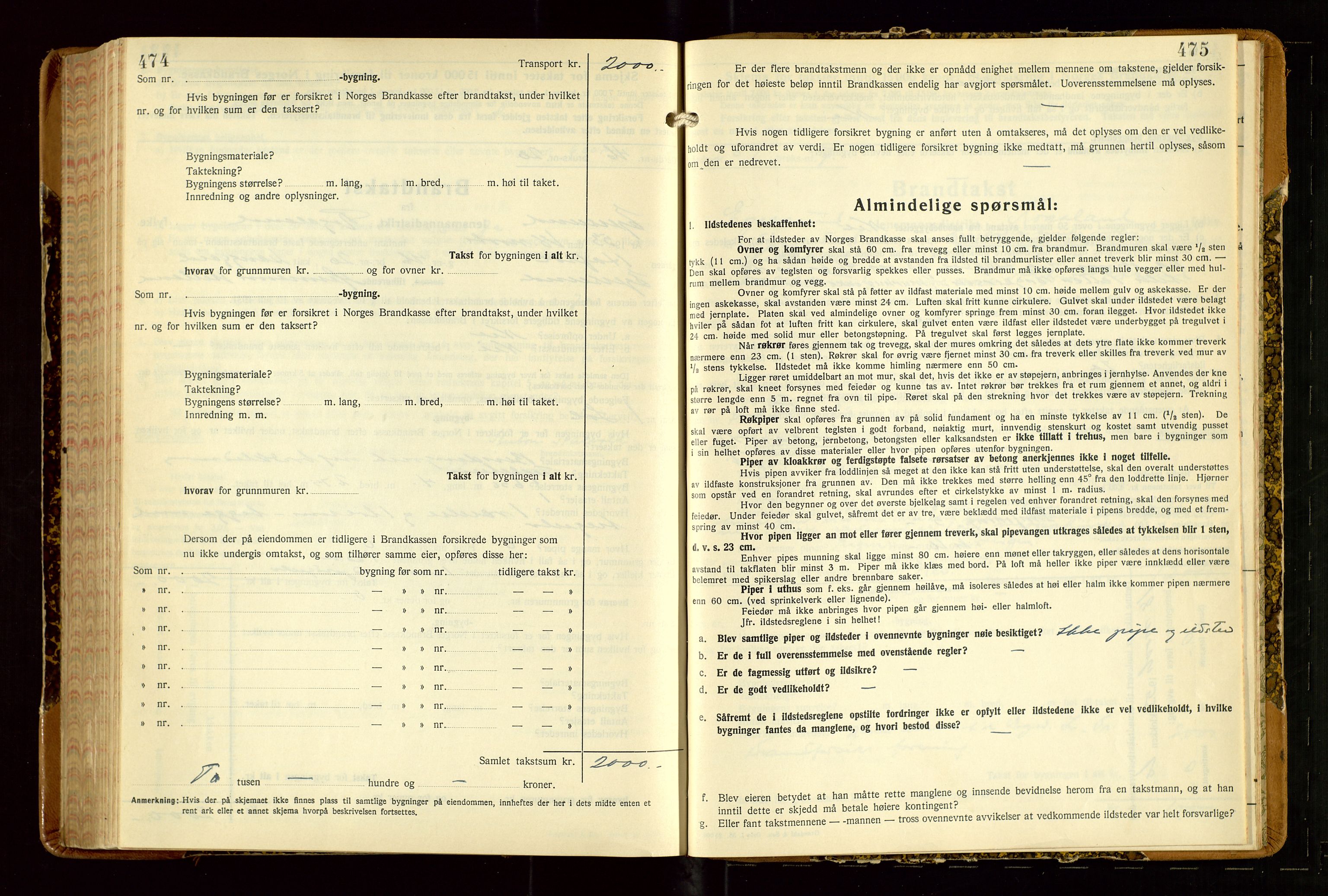 Eigersund lensmannskontor, AV/SAST-A-100171/Gob/L0007: "Brandtakstprotokoll", 1938-1955, p. 474-475