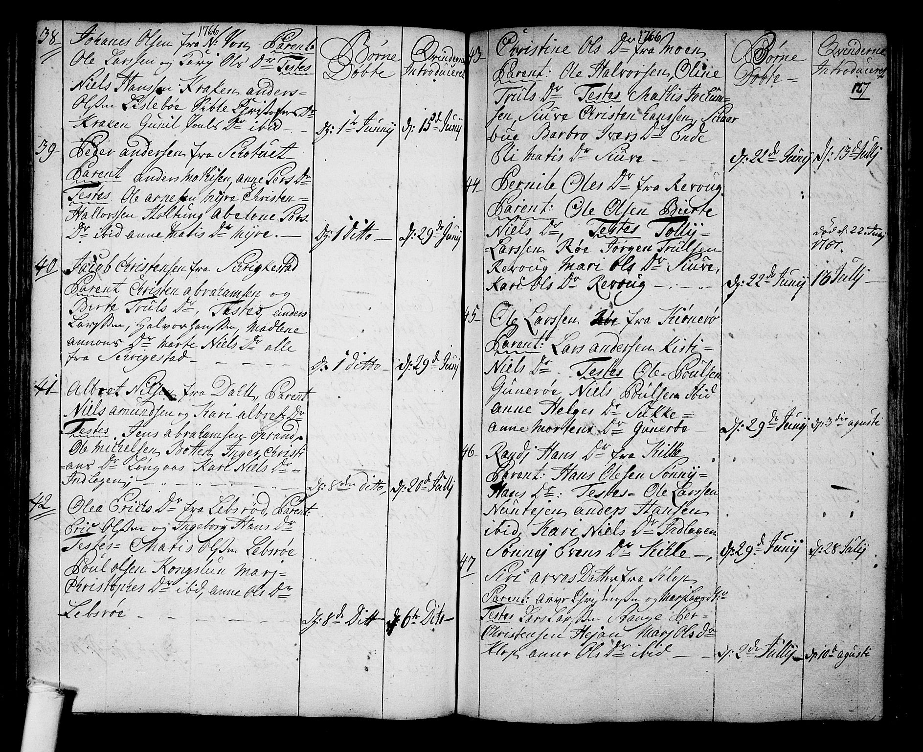 Ramnes kirkebøker, AV/SAKO-A-314/F/Fa/L0001: Parish register (official) no. I 1, 1732-1774, p. 127