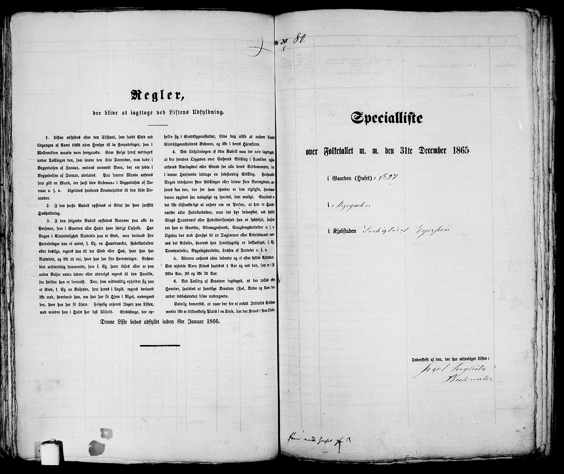 RA, 1865 census for Eigersund parish, Egersund town, 1865, p. 169