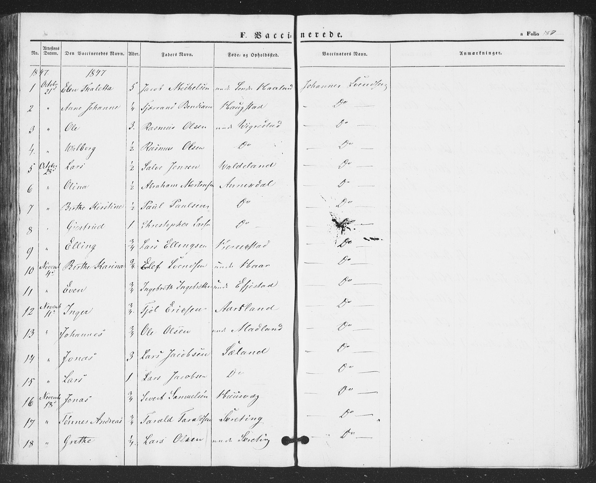 Hå sokneprestkontor, AV/SAST-A-101801/001/30BA/L0007: Parish register (official) no. A 6, 1842-1855, p. 187