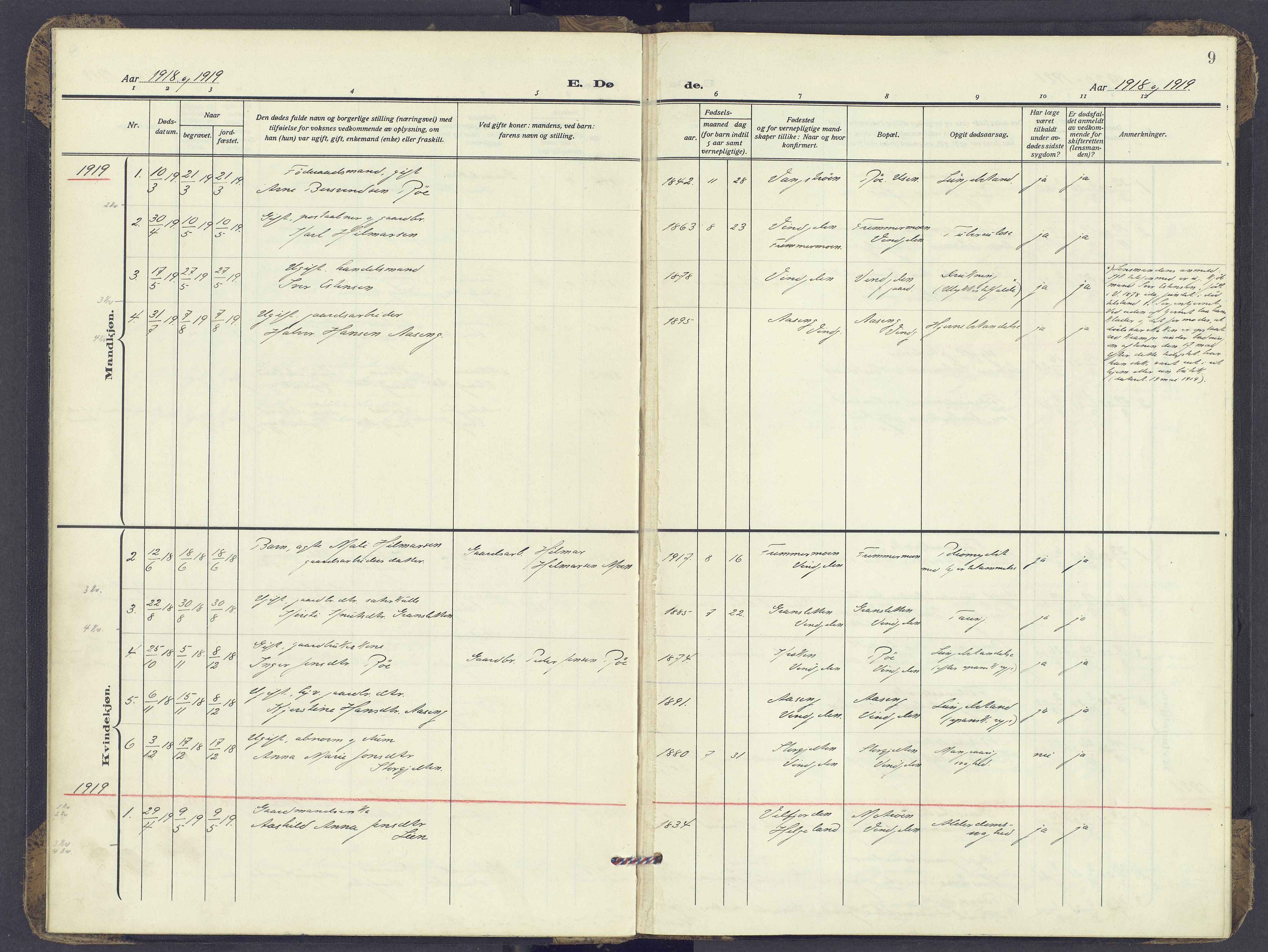 Tolga prestekontor, AV/SAH-PREST-062/K/L0017: Parish register (official) no. 17, 1909-1979, p. 9