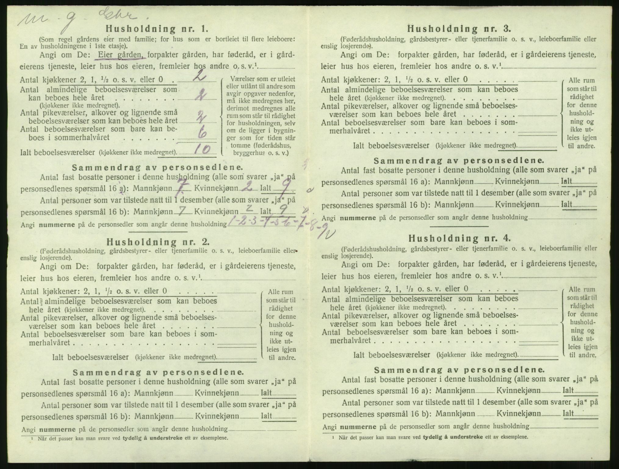 SAT, 1920 census for Veøy, 1920, p. 750