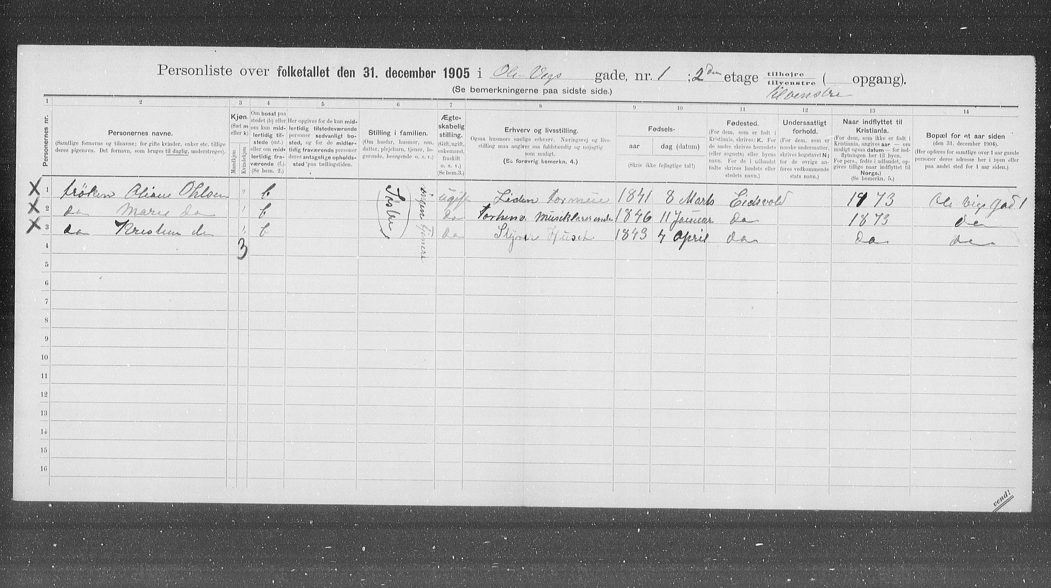 OBA, Municipal Census 1905 for Kristiania, 1905, p. 39679