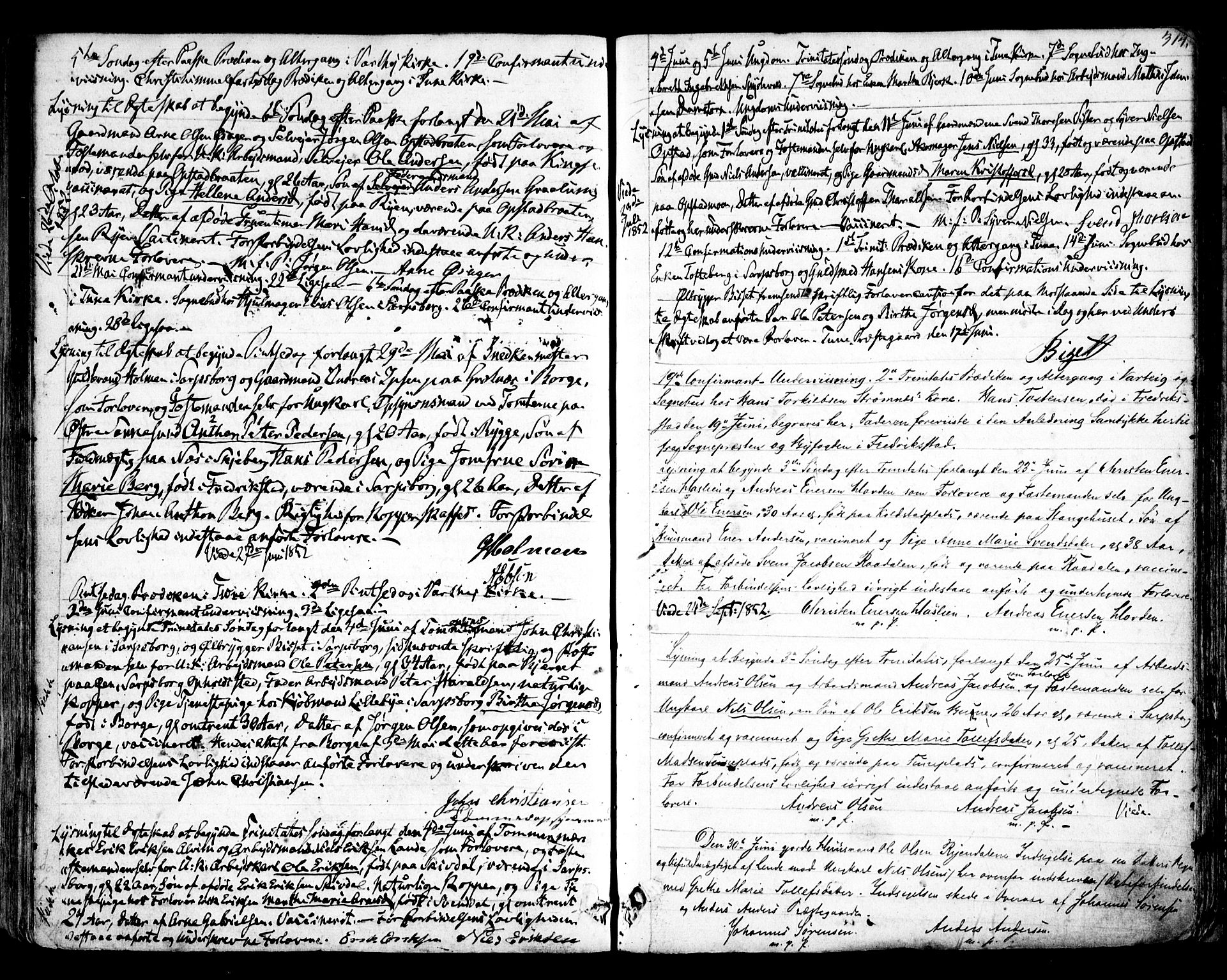 Tune prestekontor Kirkebøker, SAO/A-2007/F/Fa/L0011: Parish register (official) no. 11, 1852-1856, p. 314