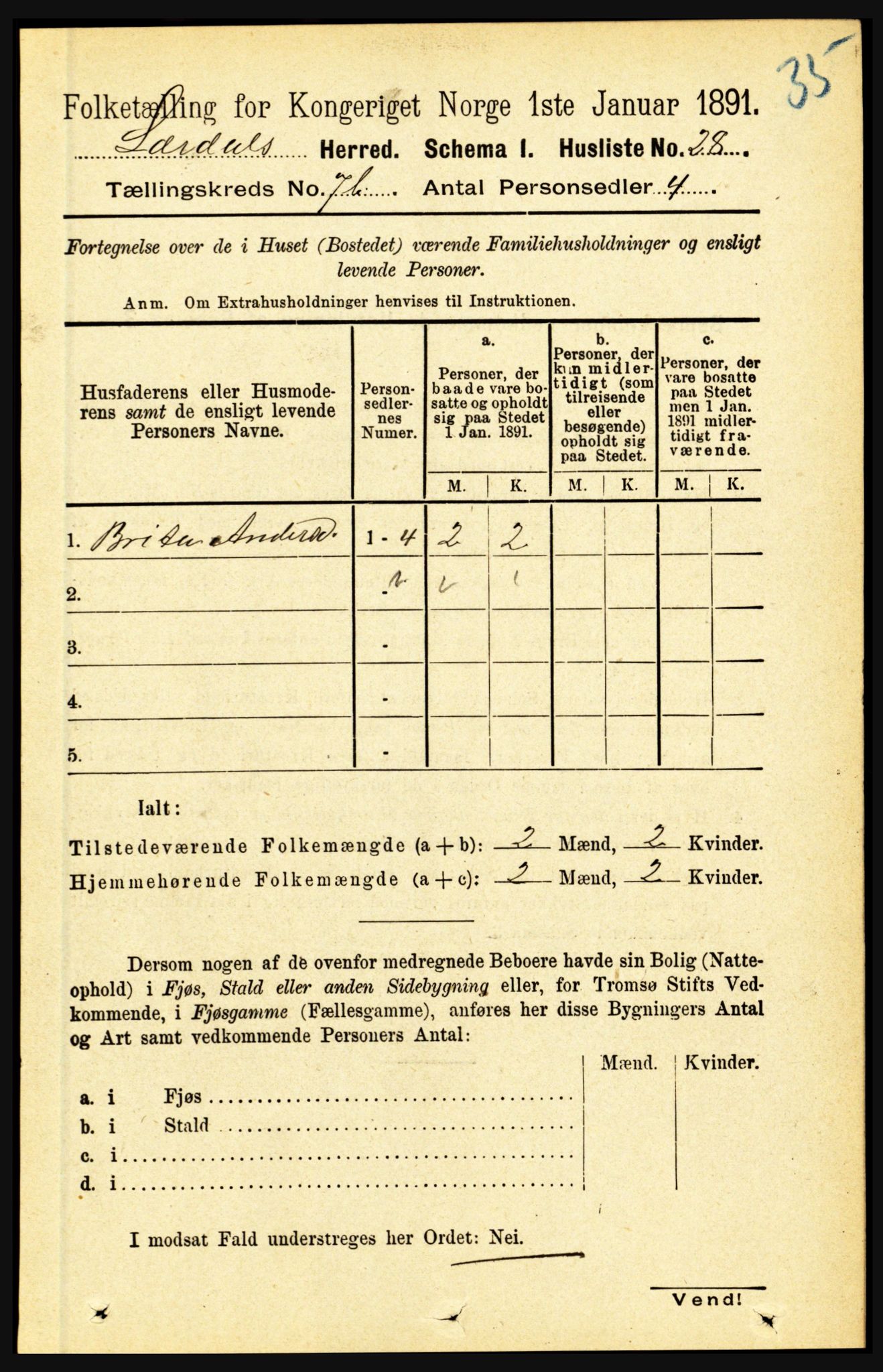 RA, 1891 census for 1422 Lærdal, 1891, p. 1134