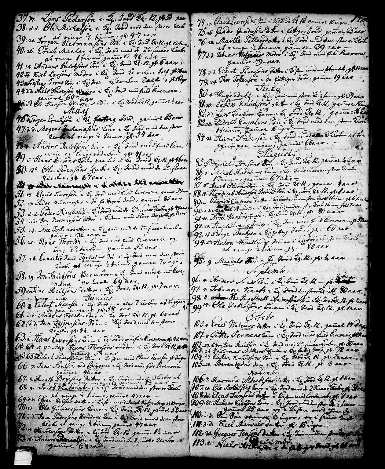 Skien kirkebøker, SAKO/A-302/G/Ga/L0001: Parish register (copy) no. 1, 1756-1791, p. 142