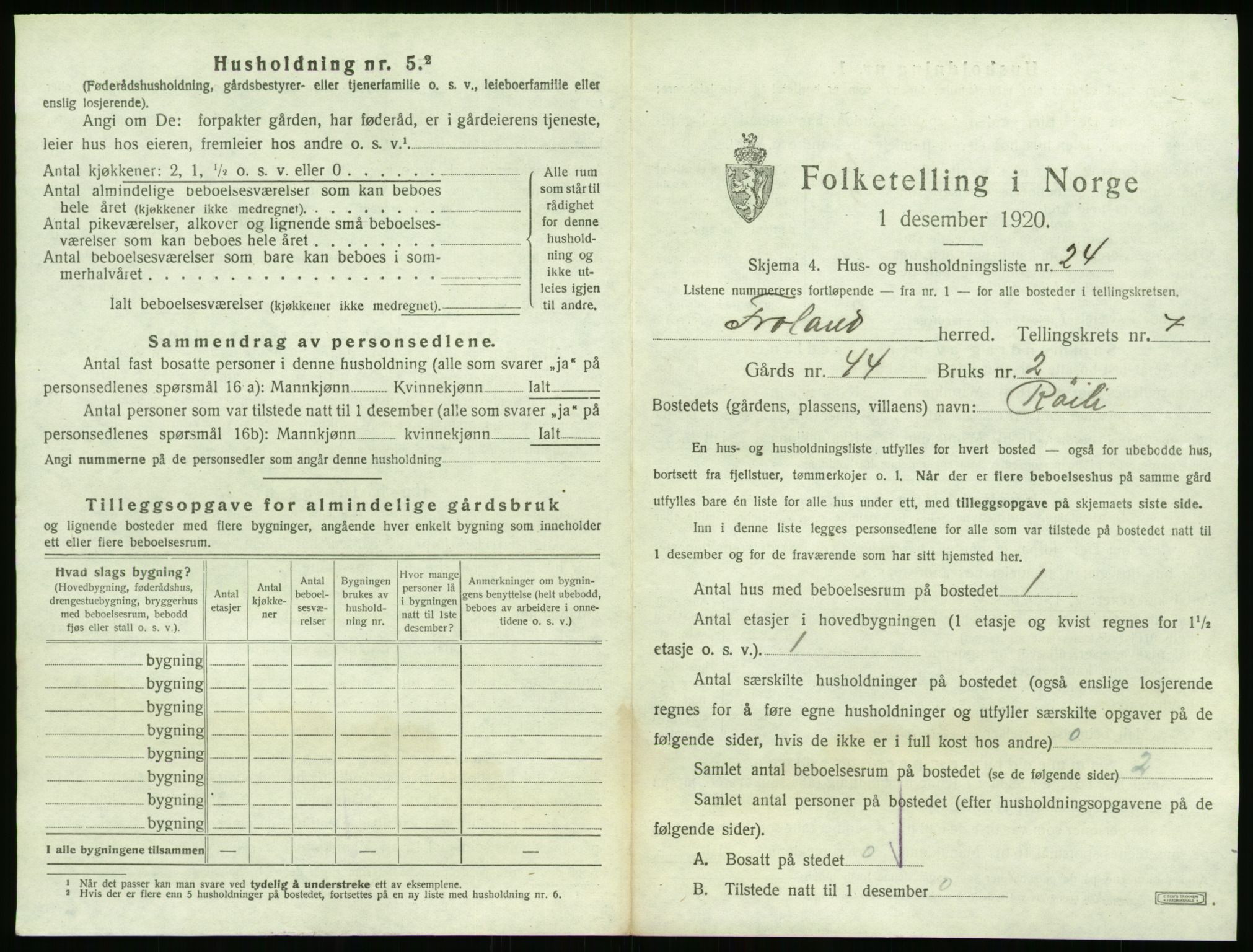 SAK, 1920 census for Froland, 1920, p. 683