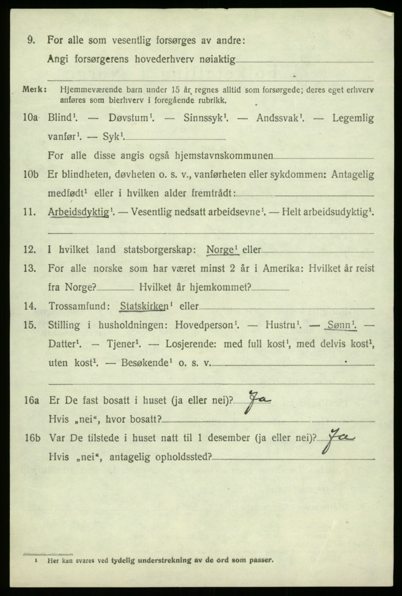 SAB, 1920 census for Kvam, 1920, p. 2512