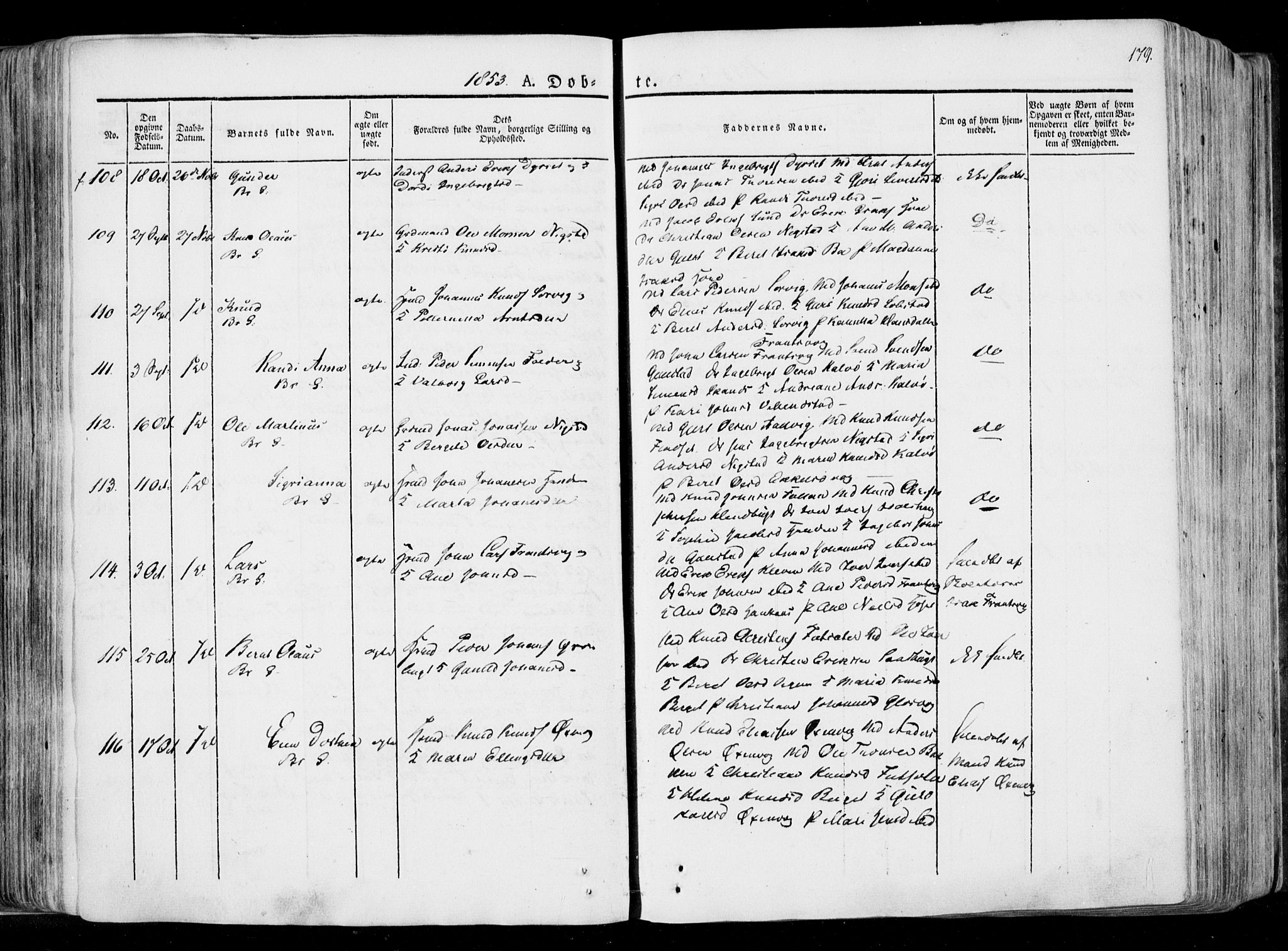 Ministerialprotokoller, klokkerbøker og fødselsregistre - Møre og Romsdal, AV/SAT-A-1454/568/L0803: Parish register (official) no. 568A10, 1830-1853, p. 179