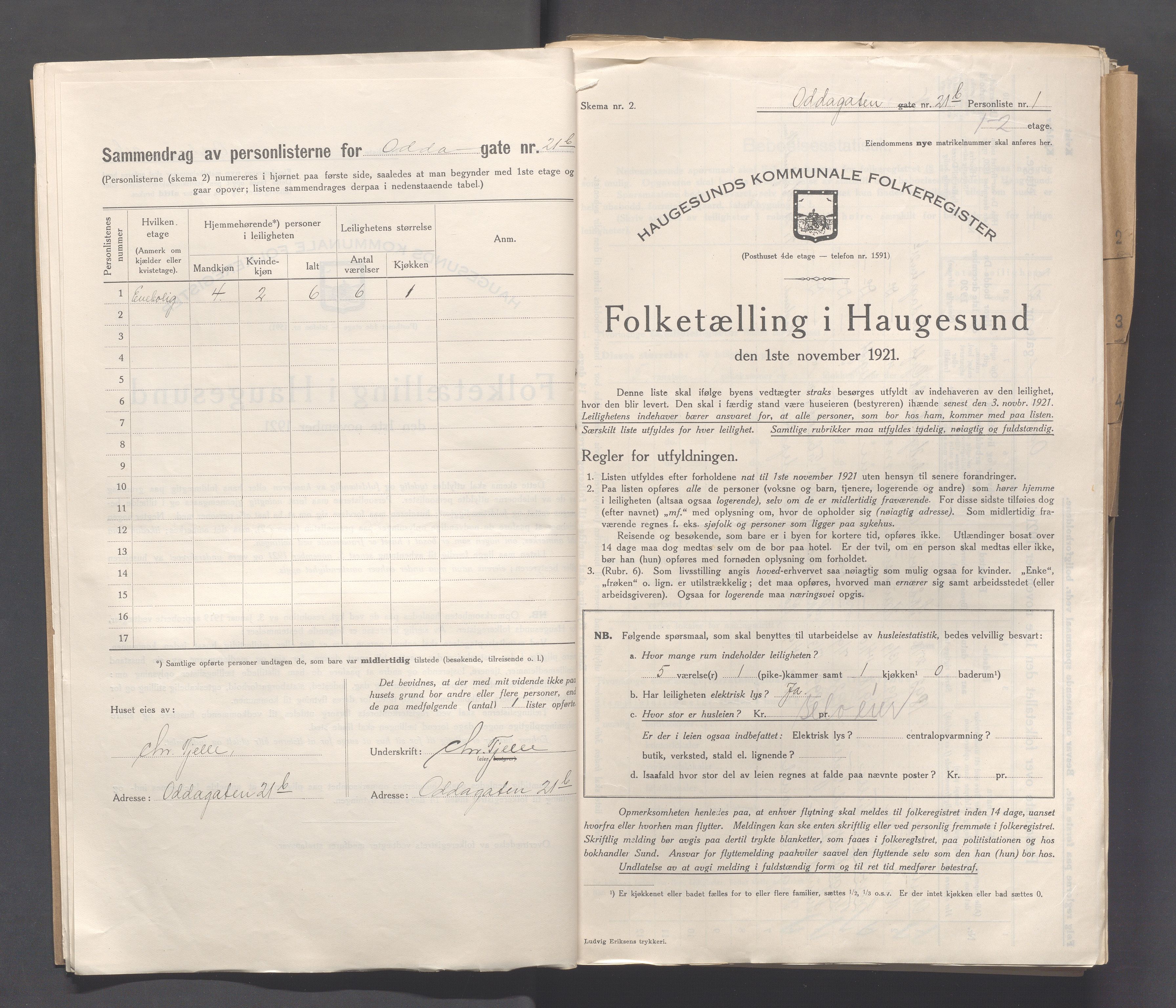 IKAR, Local census 1.11.1921 for Haugesund, 1921, p. 3211