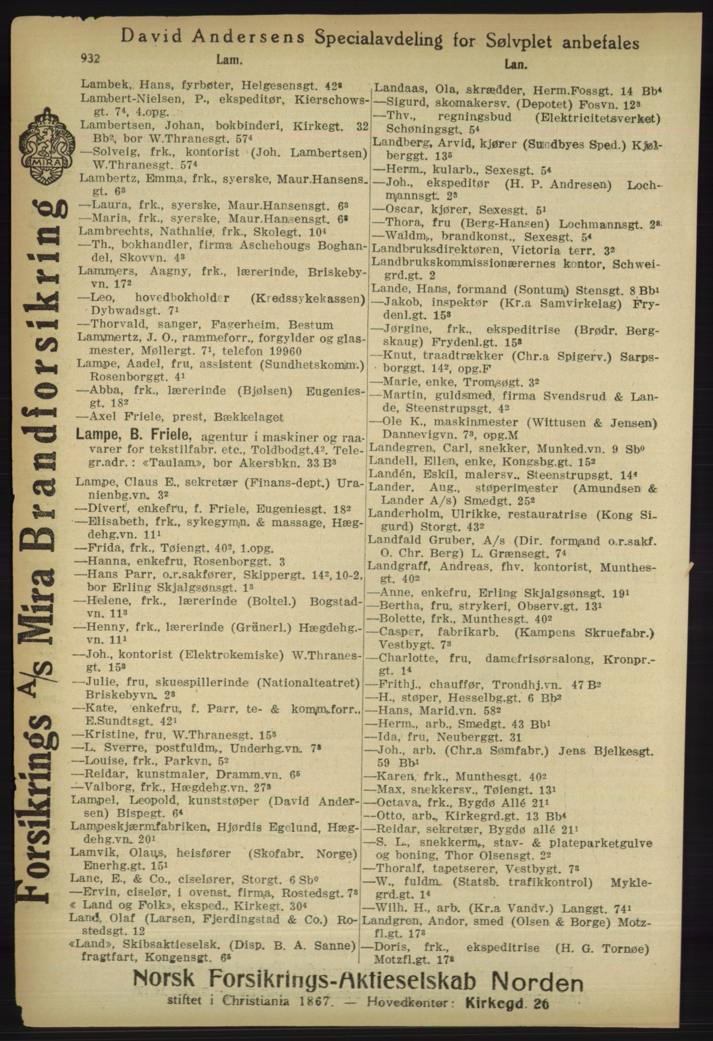 Kristiania/Oslo adressebok, PUBL/-, 1918, p. 957