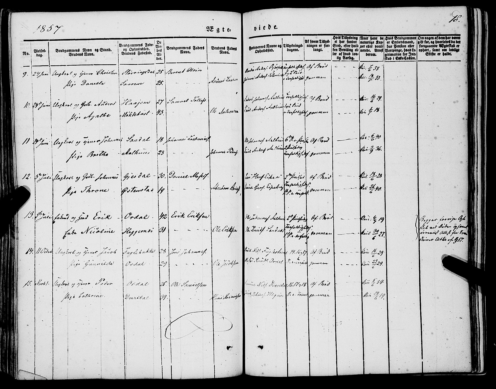 Jølster sokneprestembete, SAB/A-80701/H/Haa/Haaa/L0010: Parish register (official) no. A 10, 1847-1865, p. 18