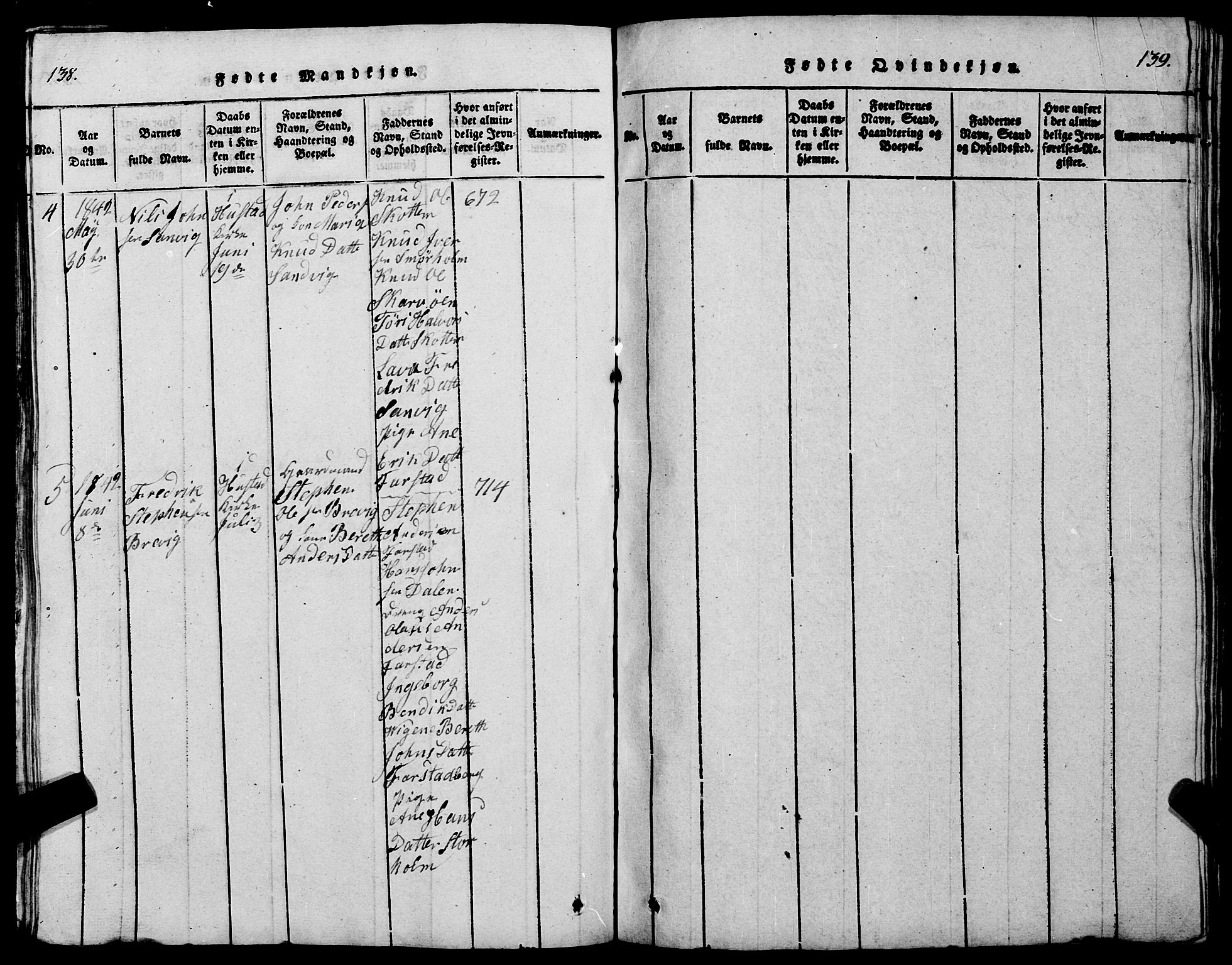Ministerialprotokoller, klokkerbøker og fødselsregistre - Møre og Romsdal, SAT/A-1454/567/L0781: Parish register (copy) no. 567C01, 1818-1845, p. 138-139