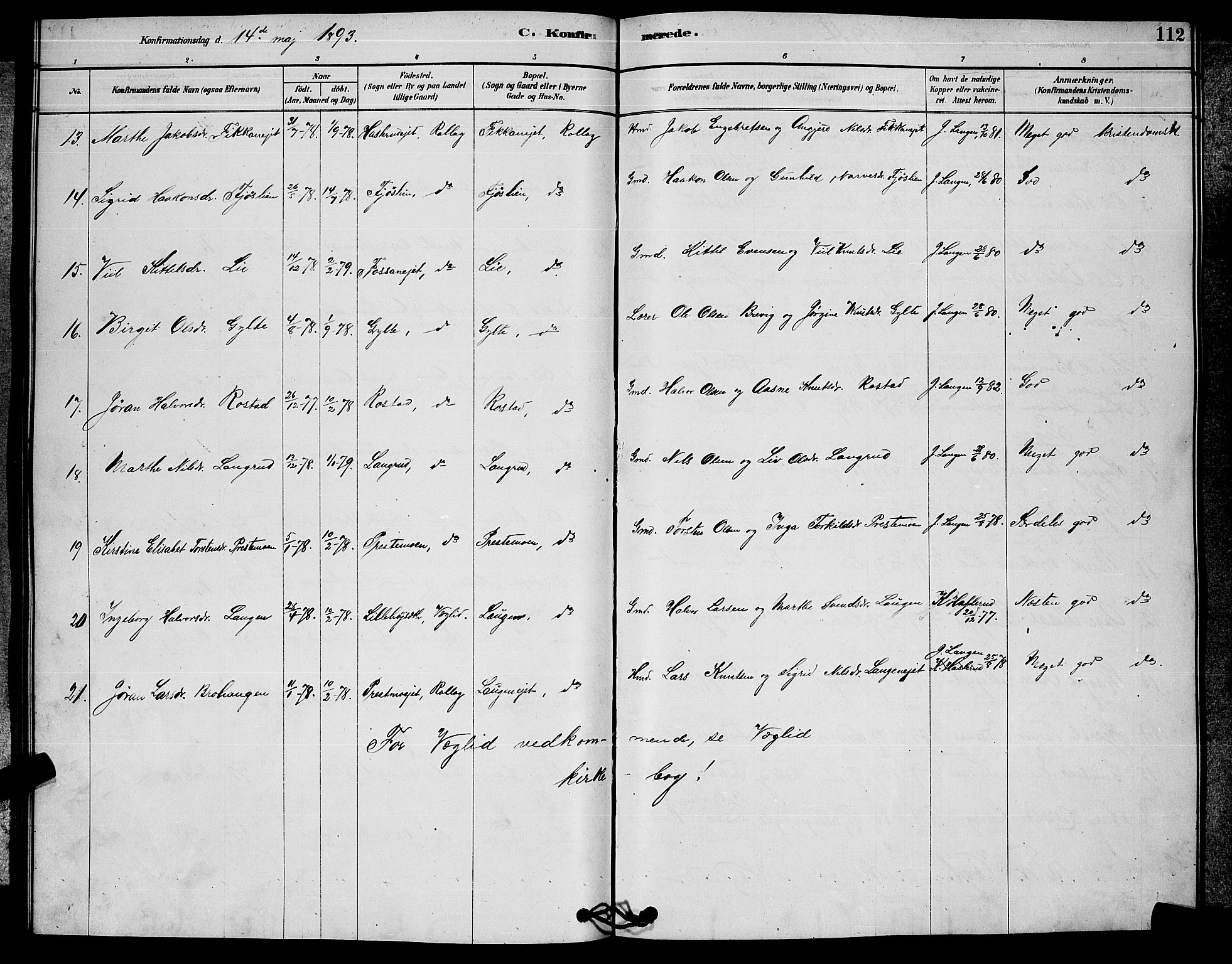 Rollag kirkebøker, AV/SAKO-A-240/G/Ga/L0004: Parish register (copy) no. I 4, 1878-1903, p. 112