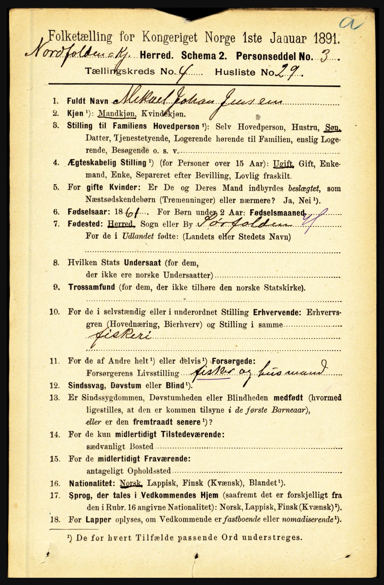 RA, 1891 census for 1846 Nordfold-Kjerringøy, 1891, p. 1116