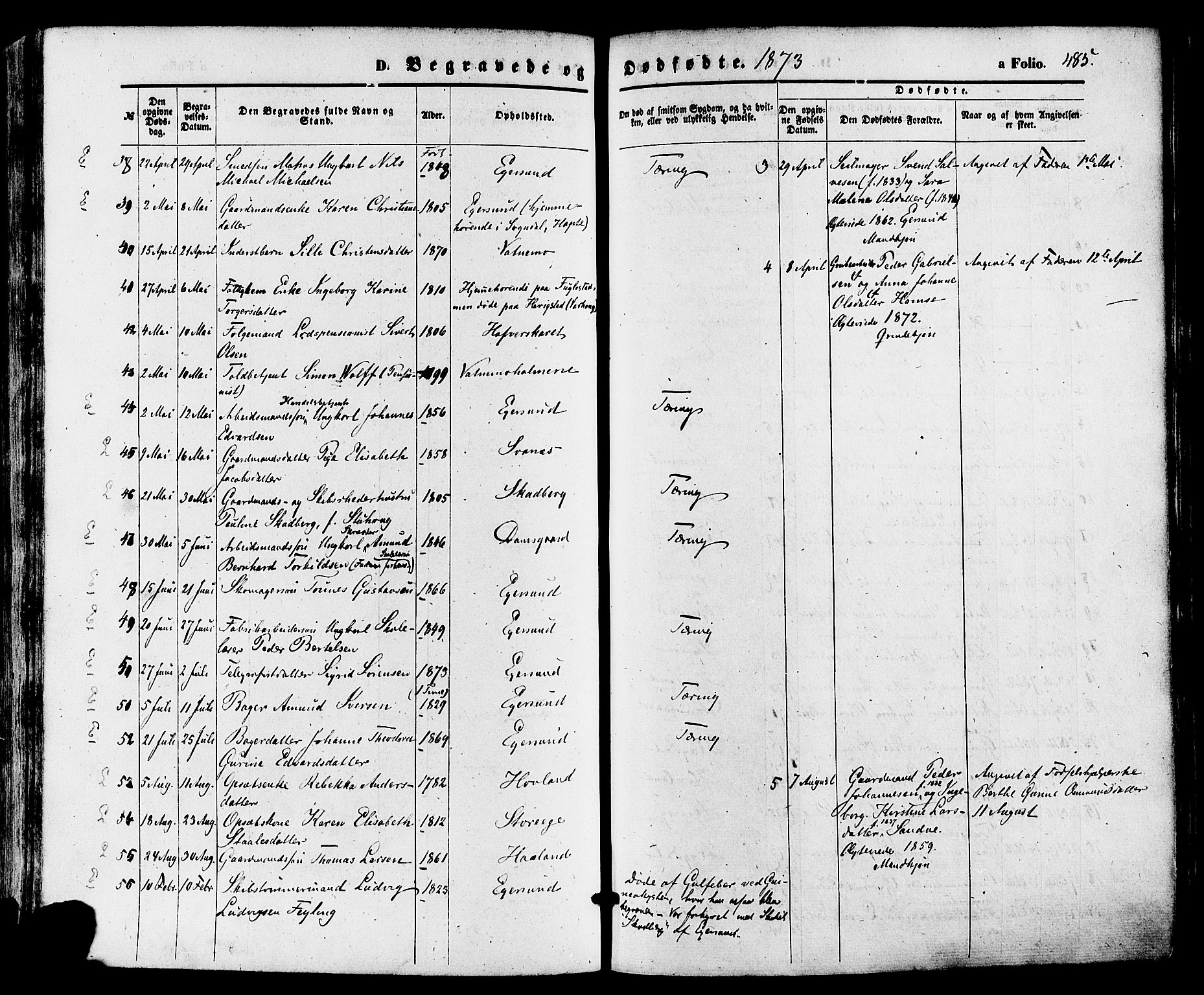 Eigersund sokneprestkontor, AV/SAST-A-101807/S08/L0014: Parish register (official) no. A 13, 1866-1878, p. 485