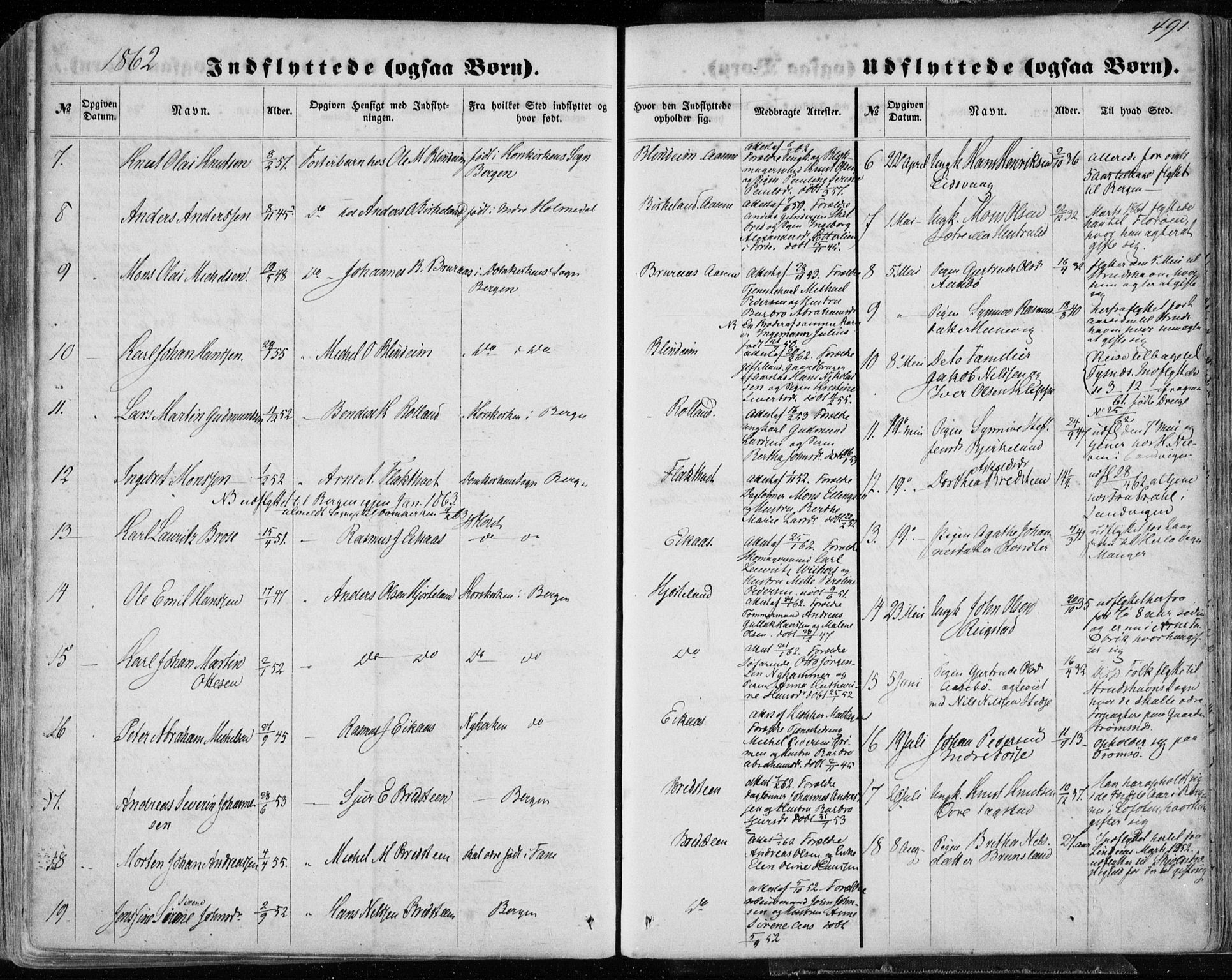 Hamre sokneprestembete, AV/SAB-A-75501/H/Ha/Haa/Haaa/L0014: Parish register (official) no. A 14, 1858-1872, p. 491