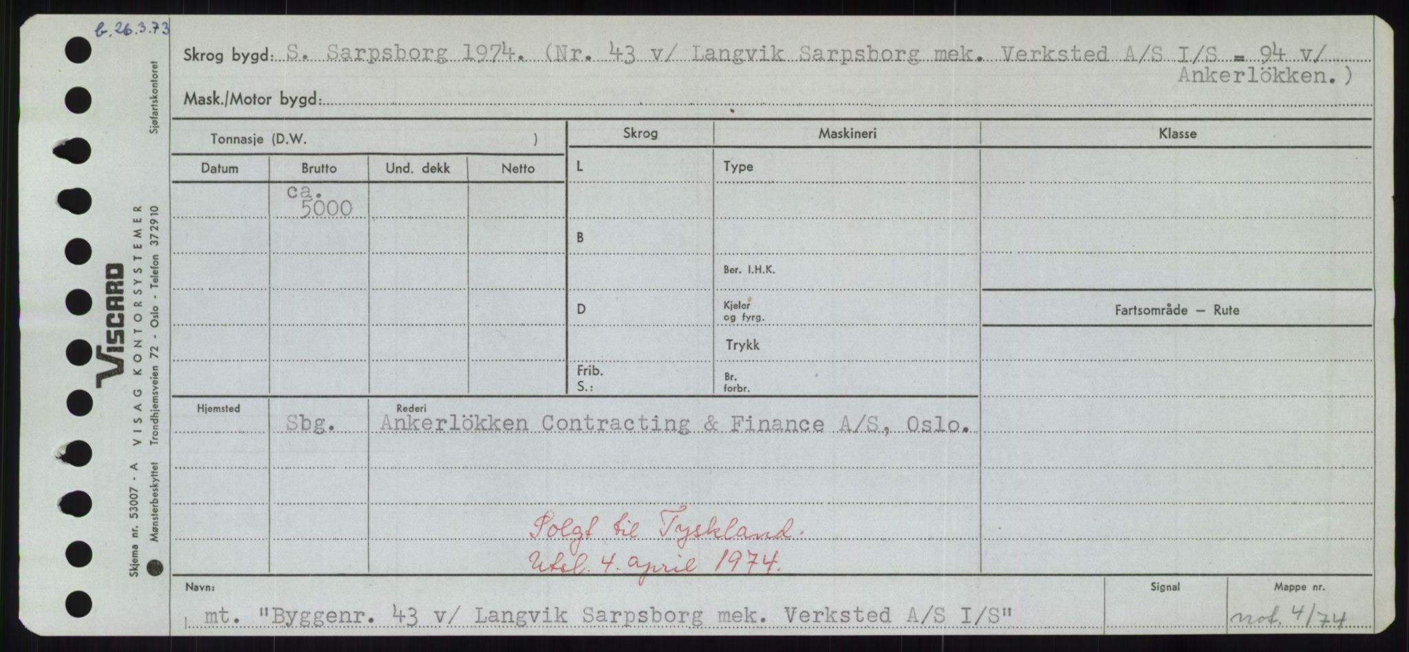 Sjøfartsdirektoratet med forløpere, Skipsmålingen, RA/S-1627/H/Hd/L0006: Fartøy, Byg-Båt, p. 497