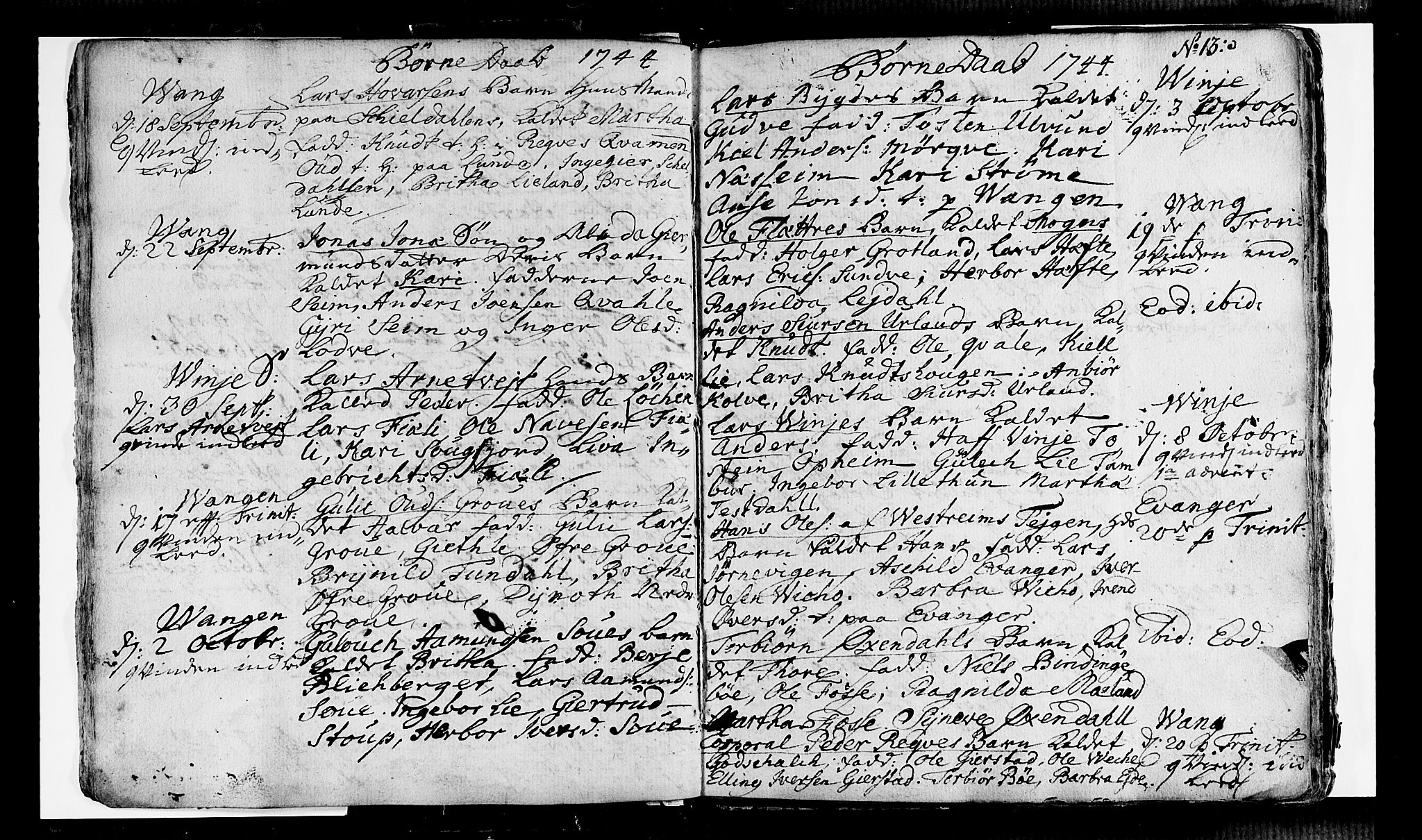 Voss sokneprestembete, AV/SAB-A-79001/H/Haa: Parish register (official) no. A 6, 1744-1752, p. 13