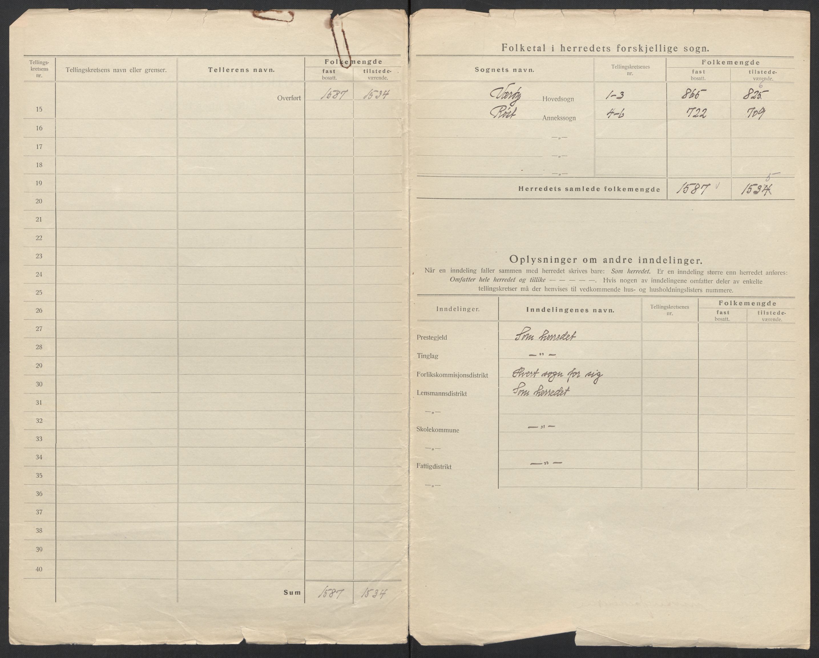 SAT, 1920 census for Værøy, 1920, p. 6