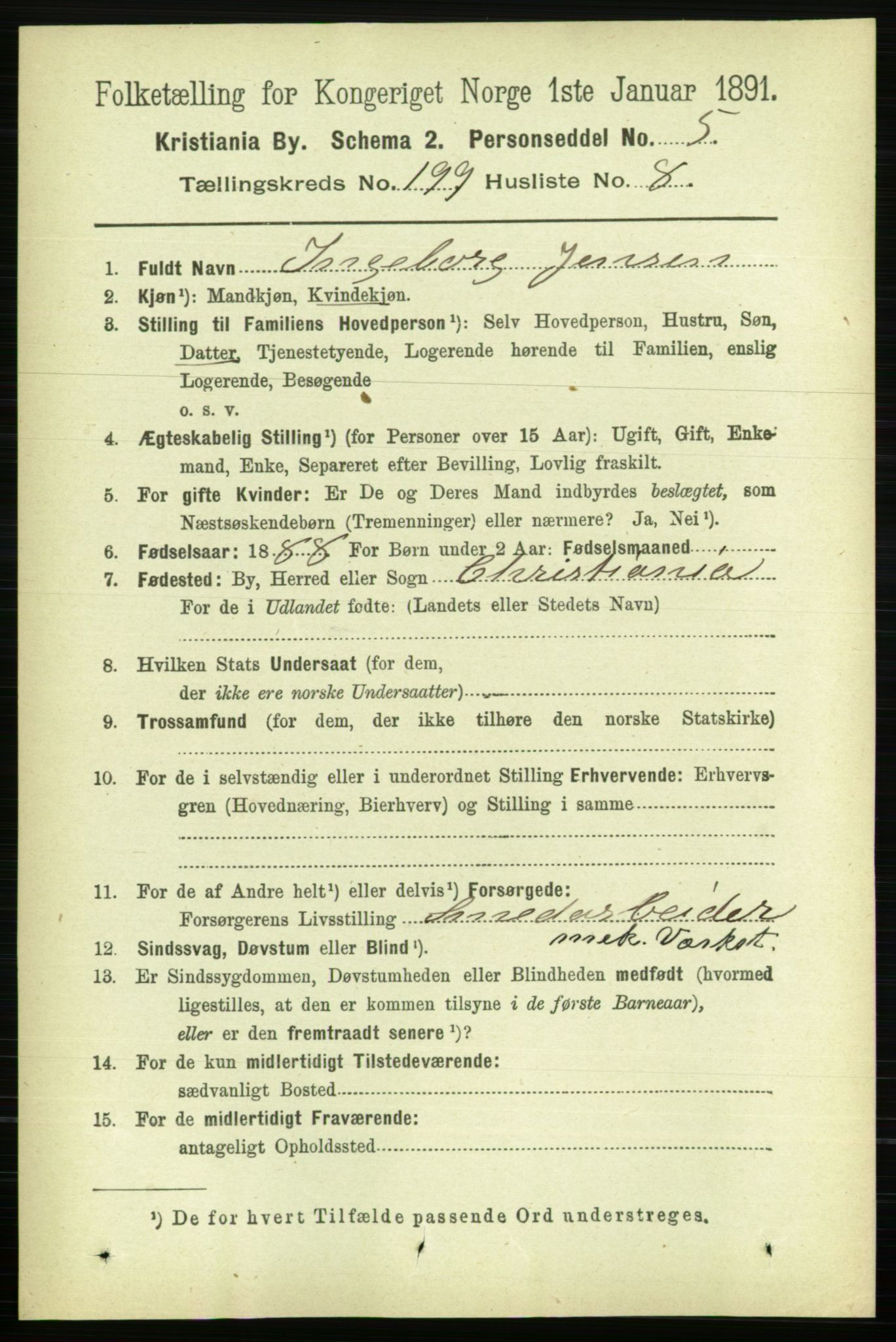 RA, 1891 census for 0301 Kristiania, 1891, p. 119841