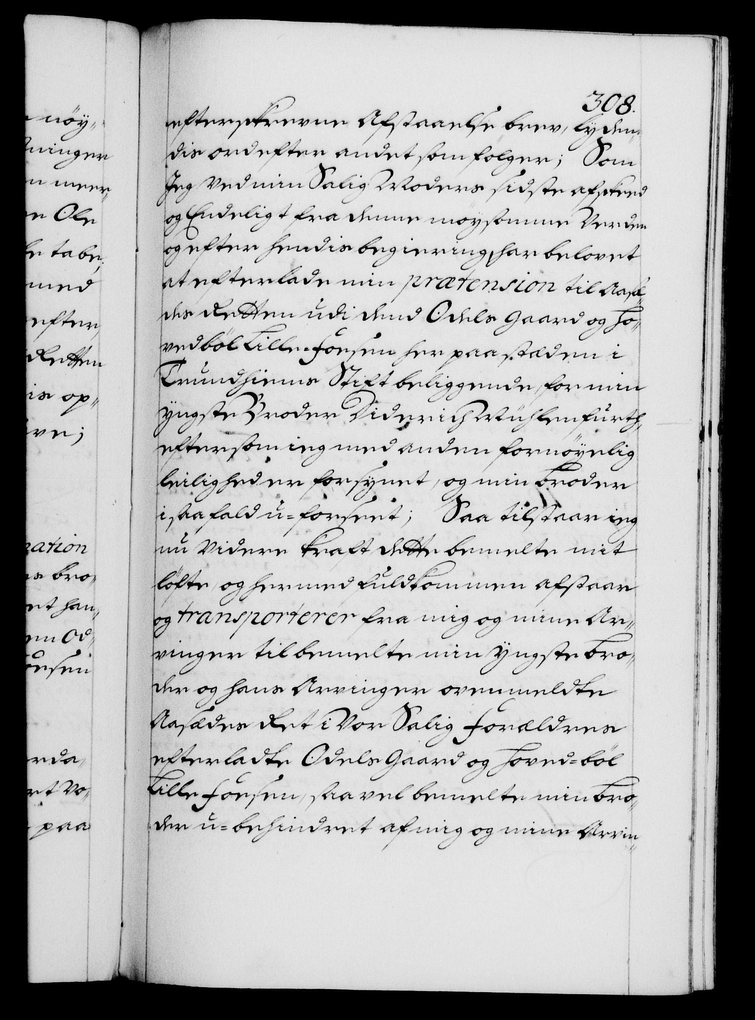 Danske Kanselli 1572-1799, AV/RA-EA-3023/F/Fc/Fca/Fcaa/L0018: Norske registre, 1699-1703, p. 308a