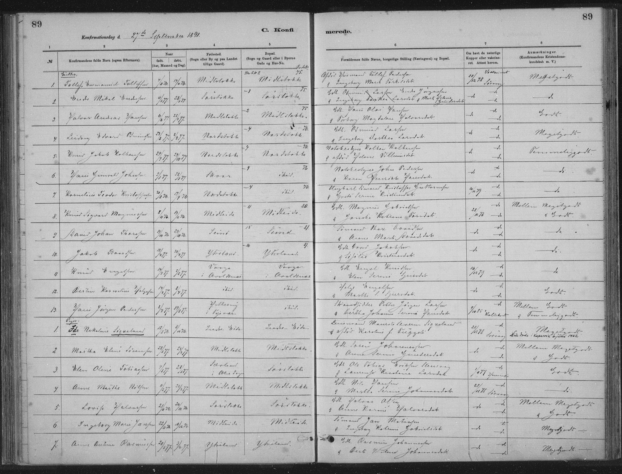 Kopervik sokneprestkontor, SAST/A-101850/H/Ha/Haa/L0002: Parish register (official) no. A 2, 1880-1912, p. 89