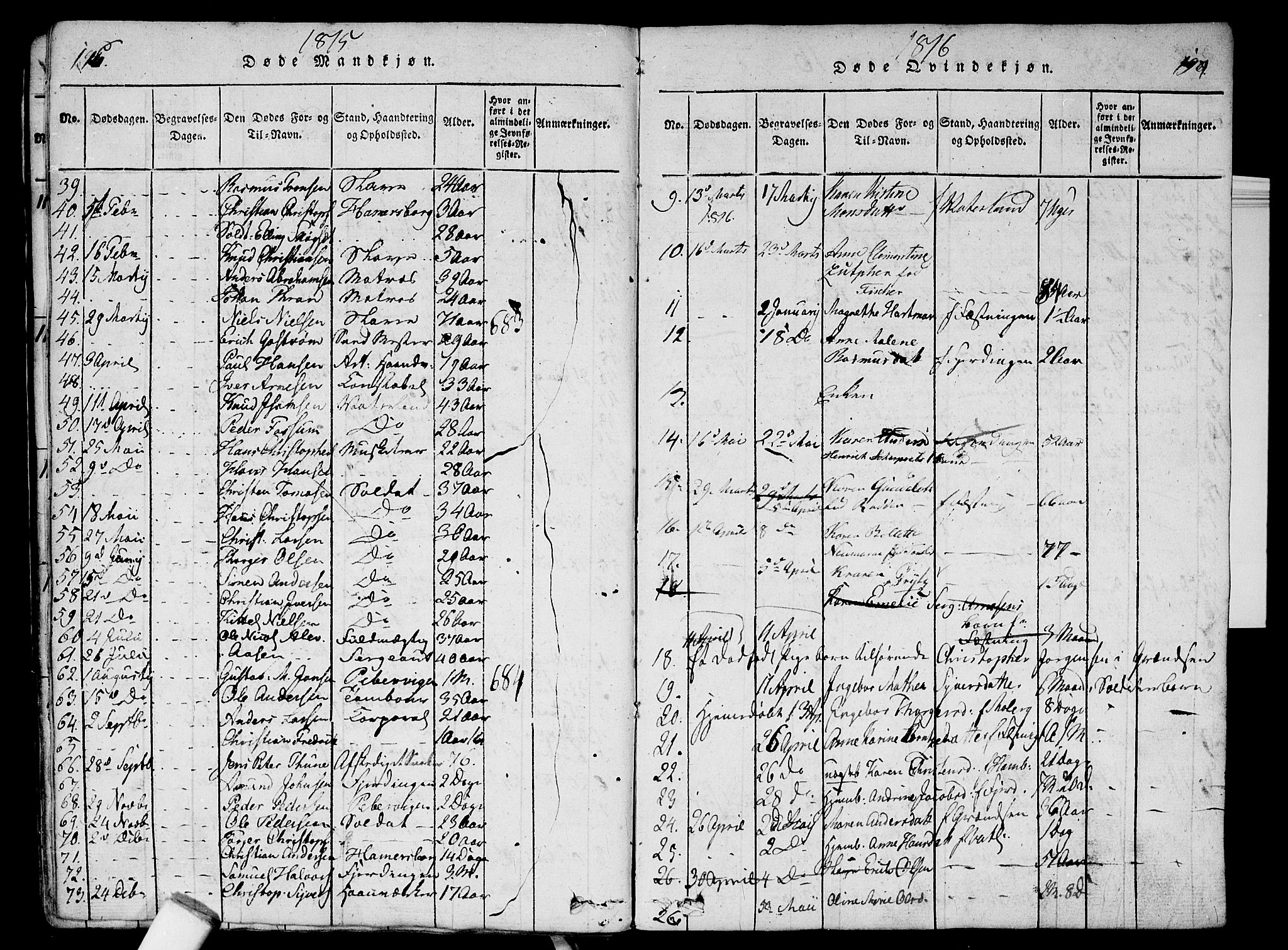 Garnisonsmenigheten Kirkebøker, AV/SAO-A-10846/G/Ga/L0003: Parish register (copy) no. 3, 1815-1819, p. 196-197