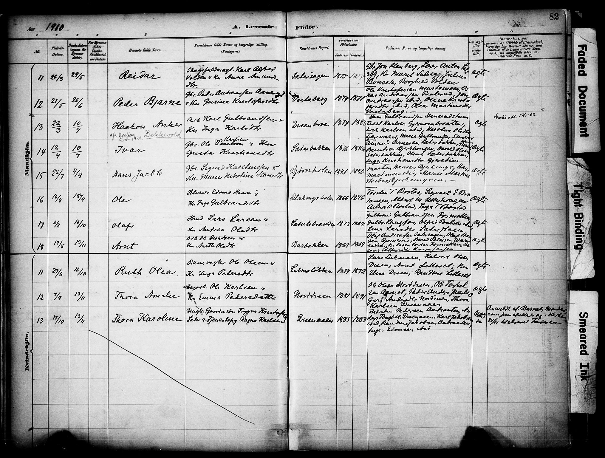 Sør-Odal prestekontor, SAH/PREST-030/H/Ha/Haa/L0008: Parish register (official) no. 8, 1886-1922, p. 82